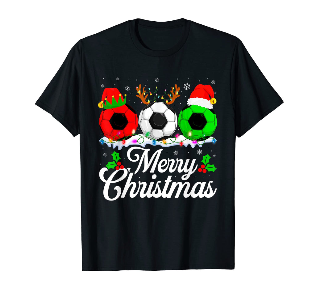 Soccer Santa Hat Light T-Shirt - Fun Novelty Design Unisex - T-Shirt, Sweatshirt, Hoodie