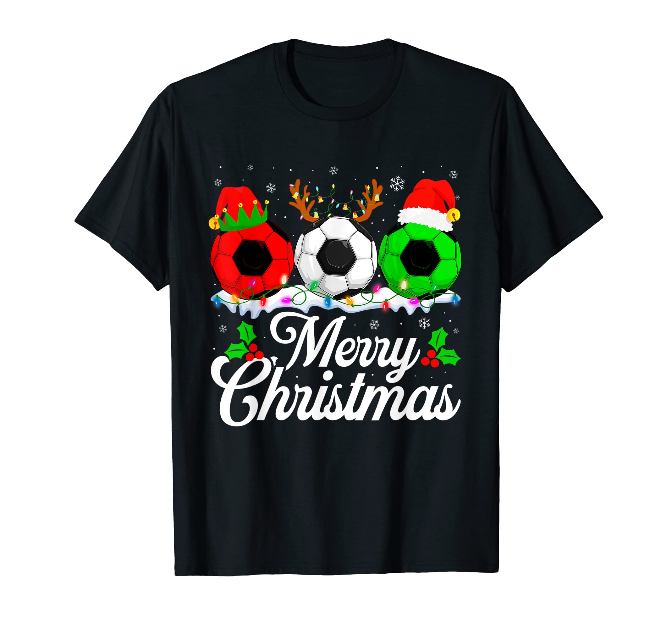 Soccer Santa Hat Light T-Shirt - Fun Novelty Design Unisex - T-Shirt, Sweatshirt, Hoodie