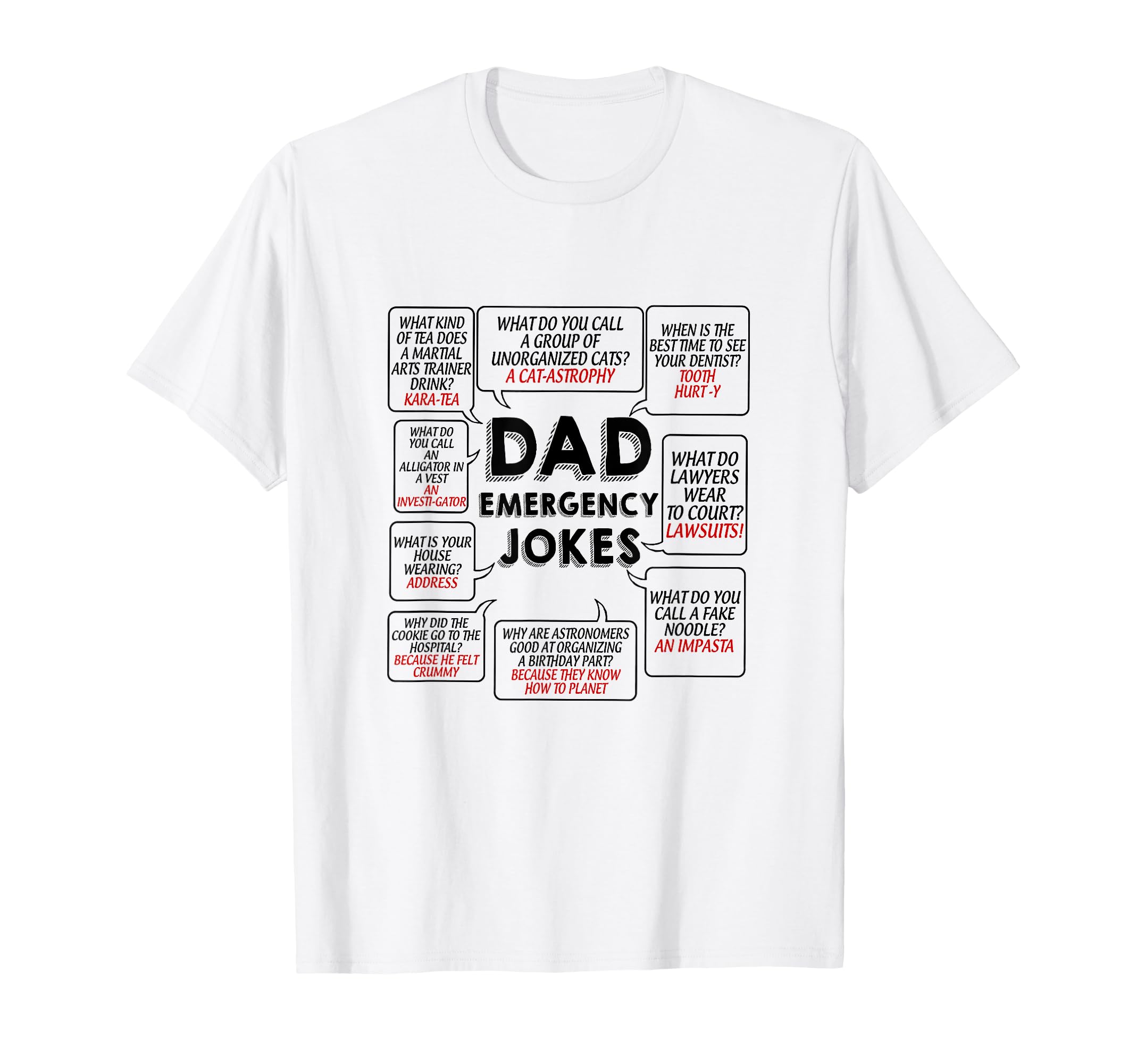 Emergency Dad Jokes Funny Dad Daddy T-Shirt - Custom Art Print Men Women - T-Shirt, Sweatshirt, Hoodie
