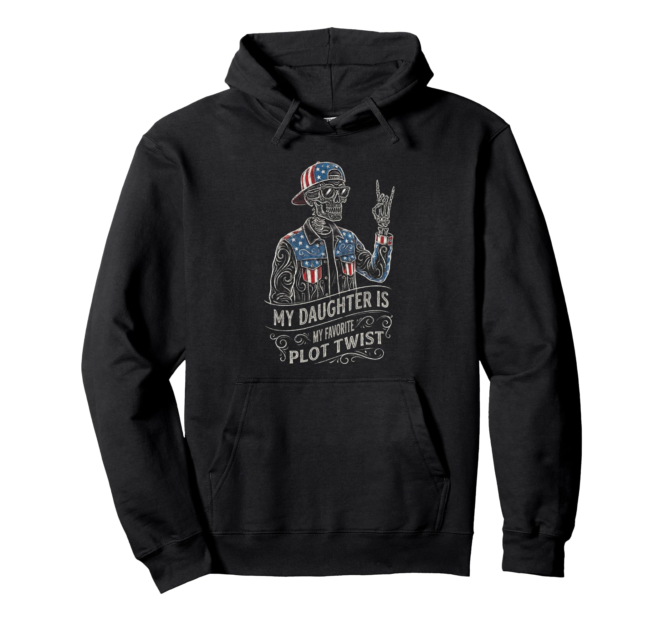 Skeleton Dad Daughter Matching Funny Hoodie - Novelty Apparel Men Women - T-Shirt, Sweatshirt, Hoodie