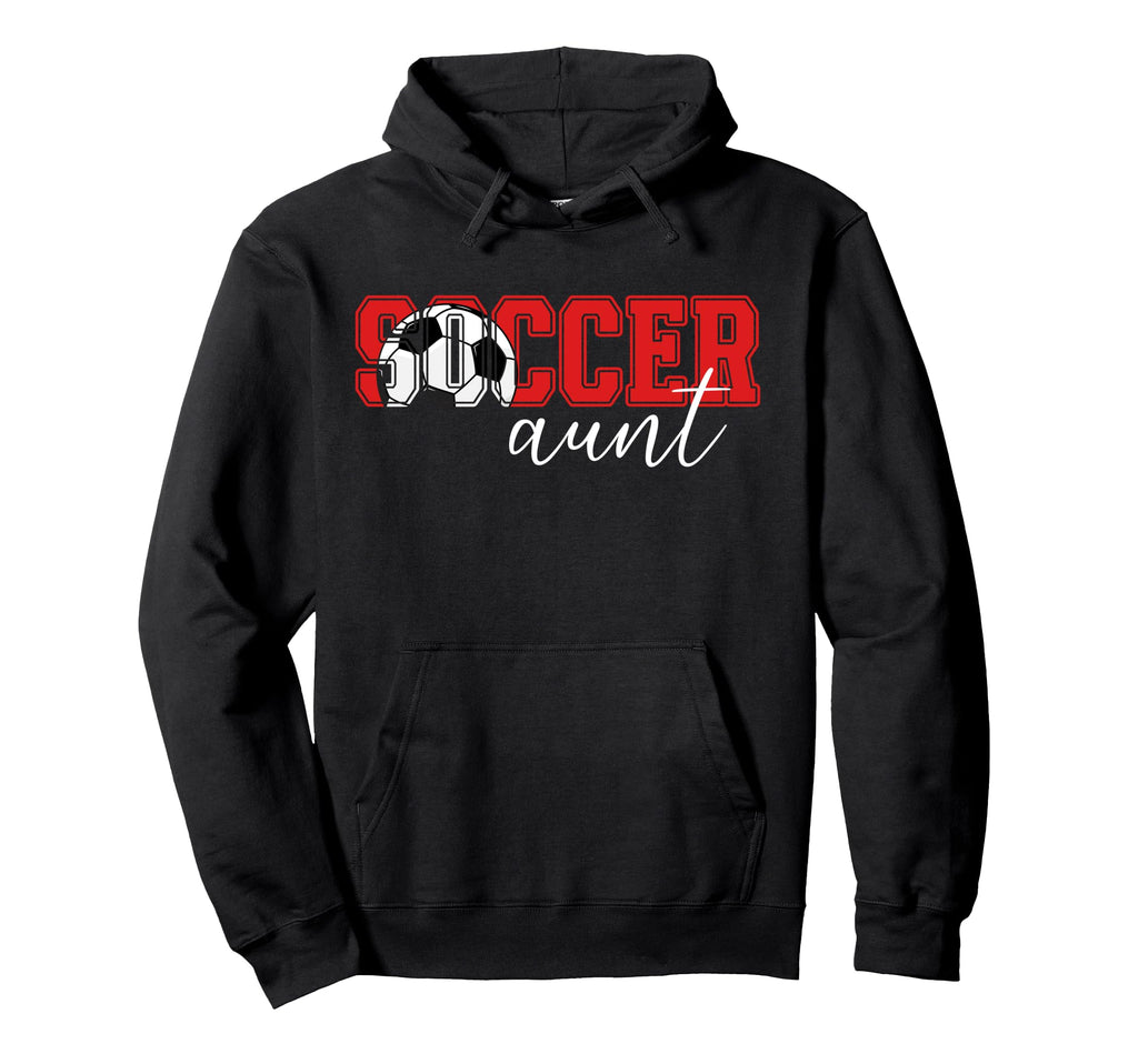Soccer Aunt Soccer Player Aunt Proud Hoodie - Minimalist Print Men Women - T-Shirt, Sweatshirt, Hoodie