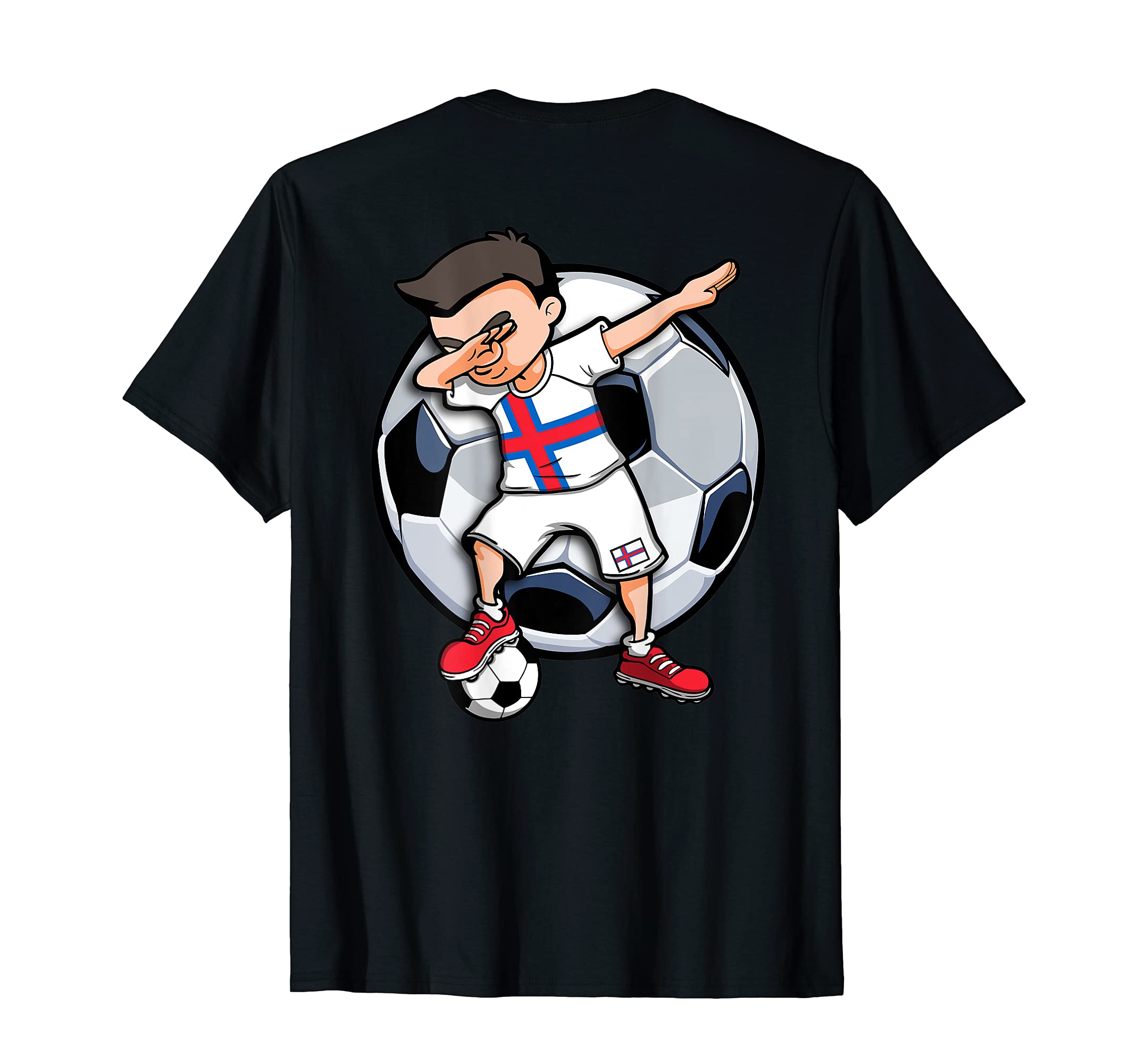 Dabbing Soccer Faroe Islands Football T-Shirt - Fun Novelty Design Unisex - T-Shirt, Sweatshirt, Hoodie