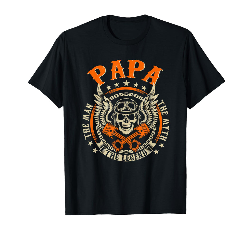 Biker Papa Motorcycles Biker Fathers Day T-Shirt - Unique Graphic Unisex - T-Shirt, Sweatshirt, Hoodie