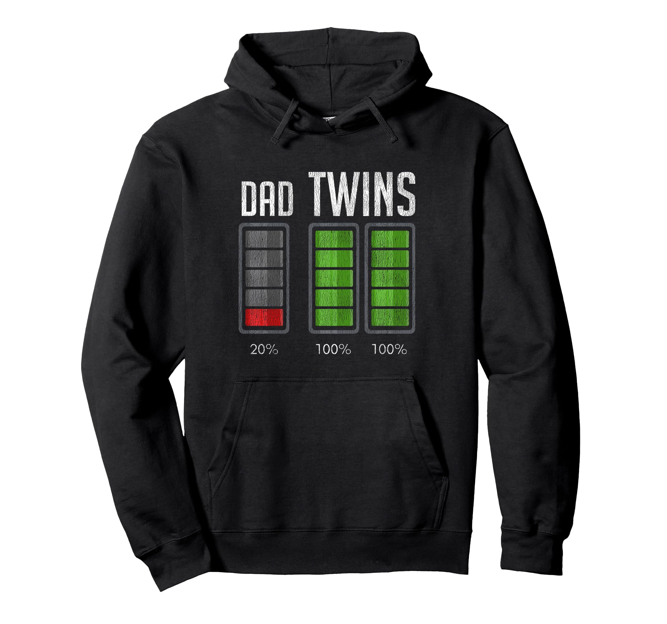 Tired Father Dad Low Battery Twins Full Hoodie - Trendy Graphic Men Women - T-Shirt, Sweatshirt, Hoodie