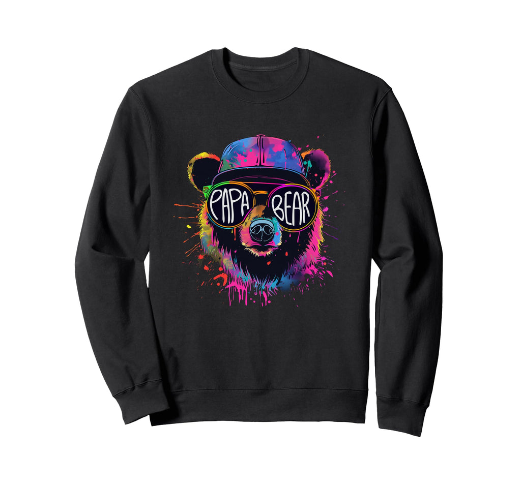 Papa Bear Face Sunglasses Papa Bear Sweatshirt - Unique Graphic Unisex - T-Shirt, Sweatshirt, Hoodie