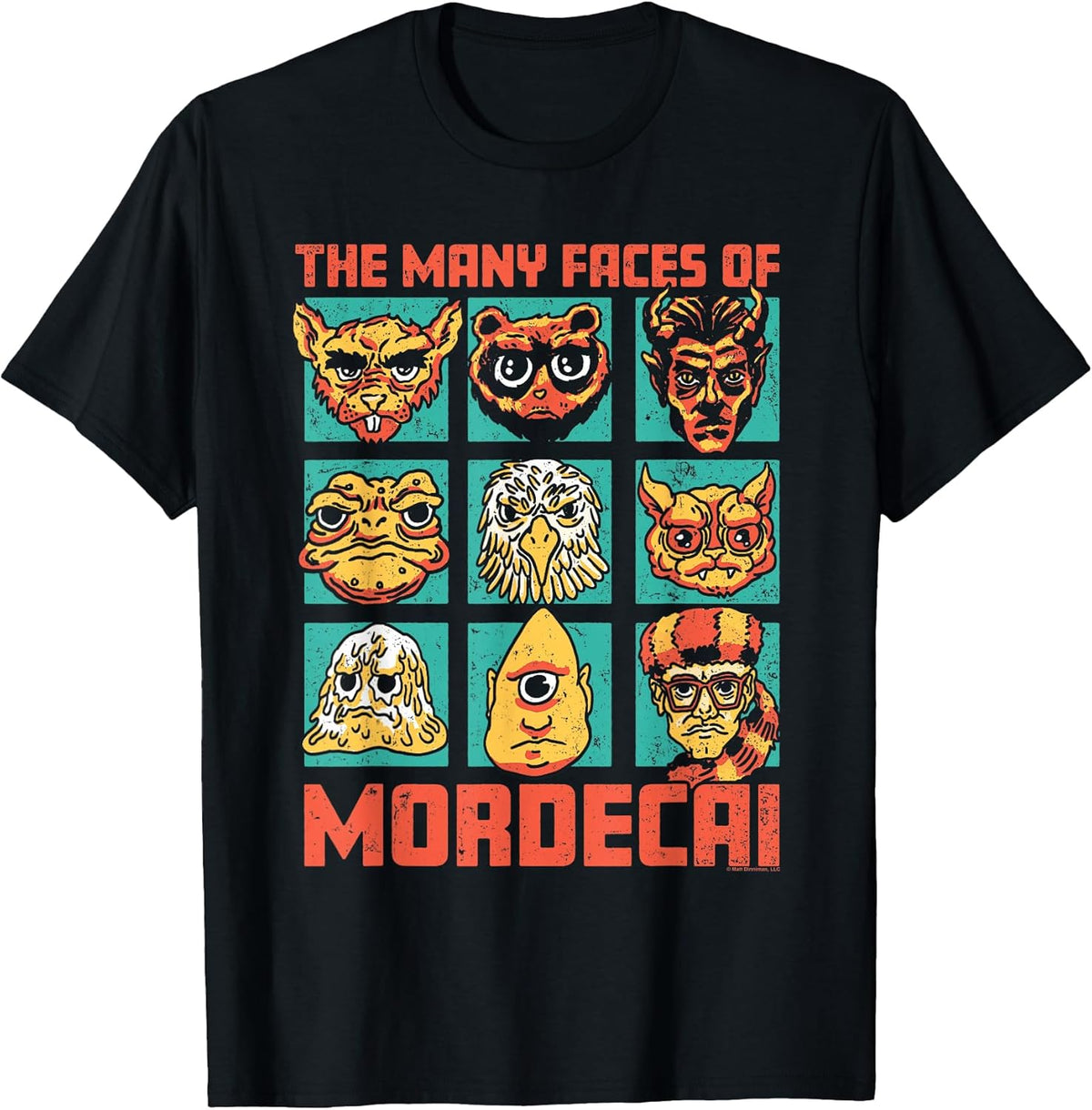 DCC Many Faces of Mordecai Grid Funny Gamer Series - Adult & Kids T-Shirts, Sweatshirts & Hoodies apparel design preview 1