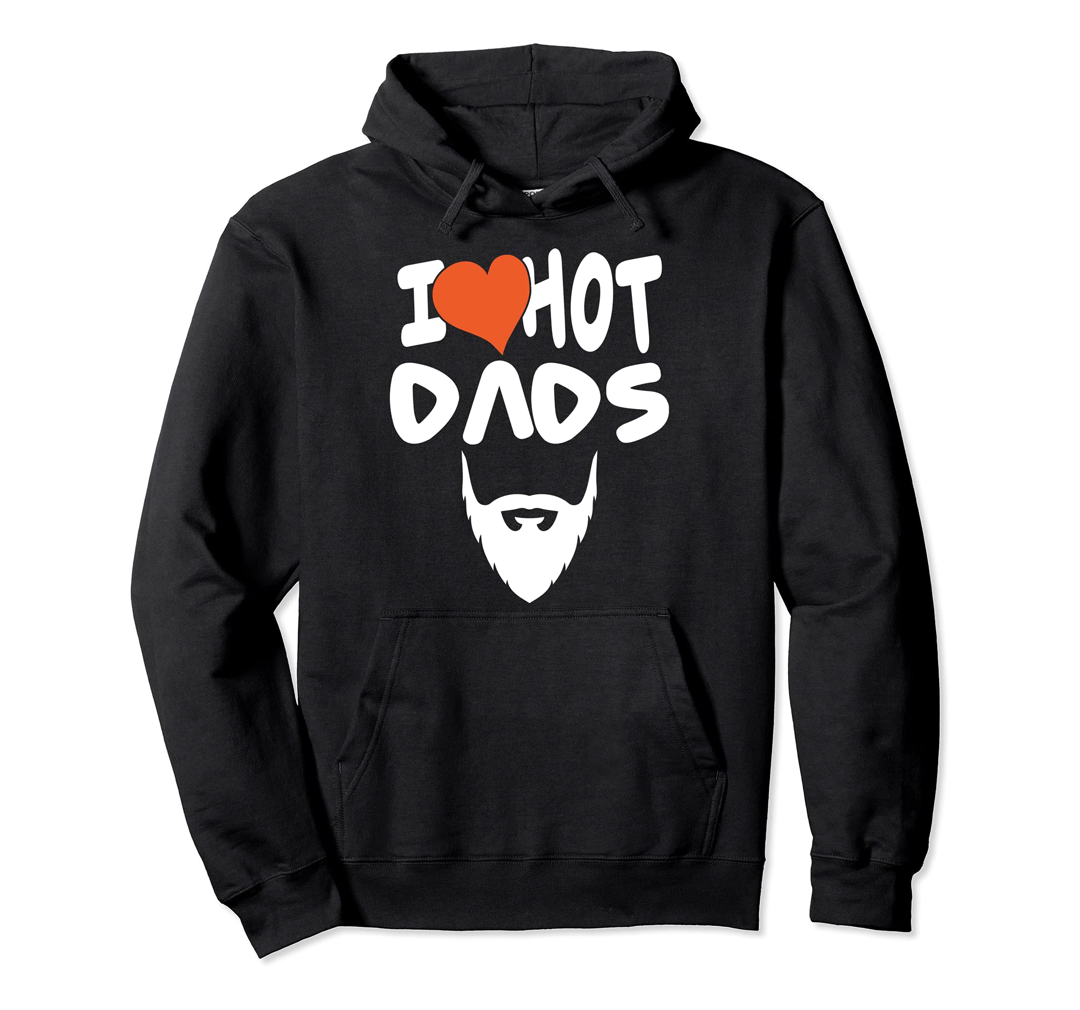 Hot Bearded Dads I Love Hot Dads Red Hoodie - Novelty Apparel for Adults - T-Shirt, Sweatshirt, Hoodie