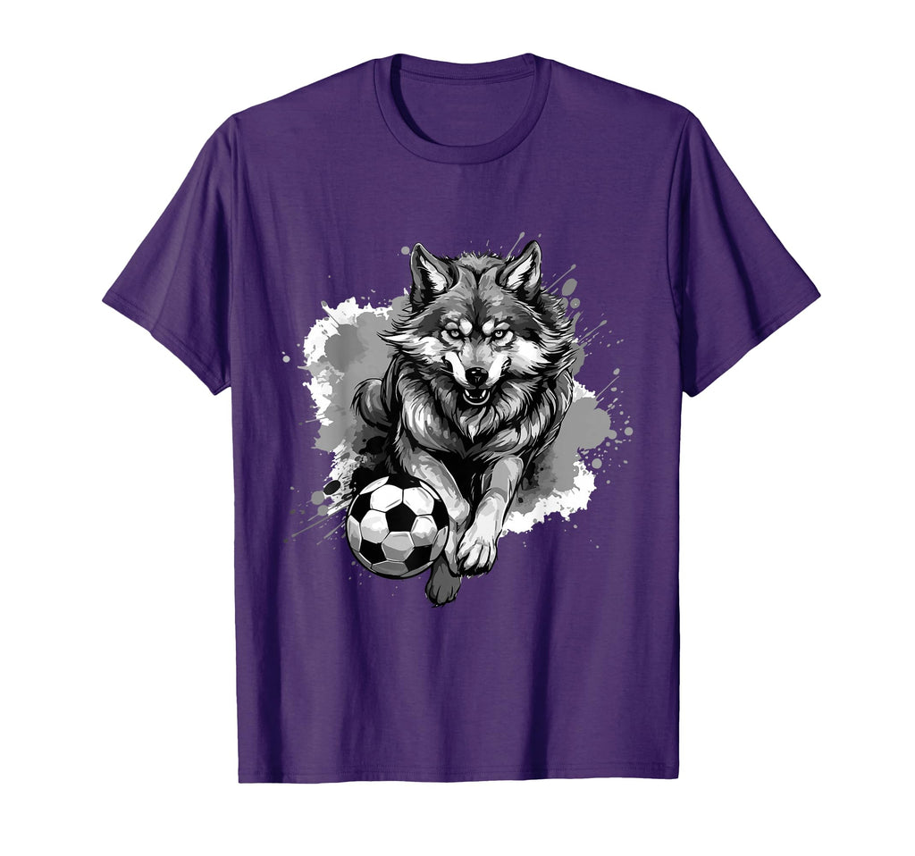 Wolf Playing Soccer Animal Sports T-Shirt - Aesthetic Graphic Men Women - T-Shirt, Sweatshirt, Hoodie