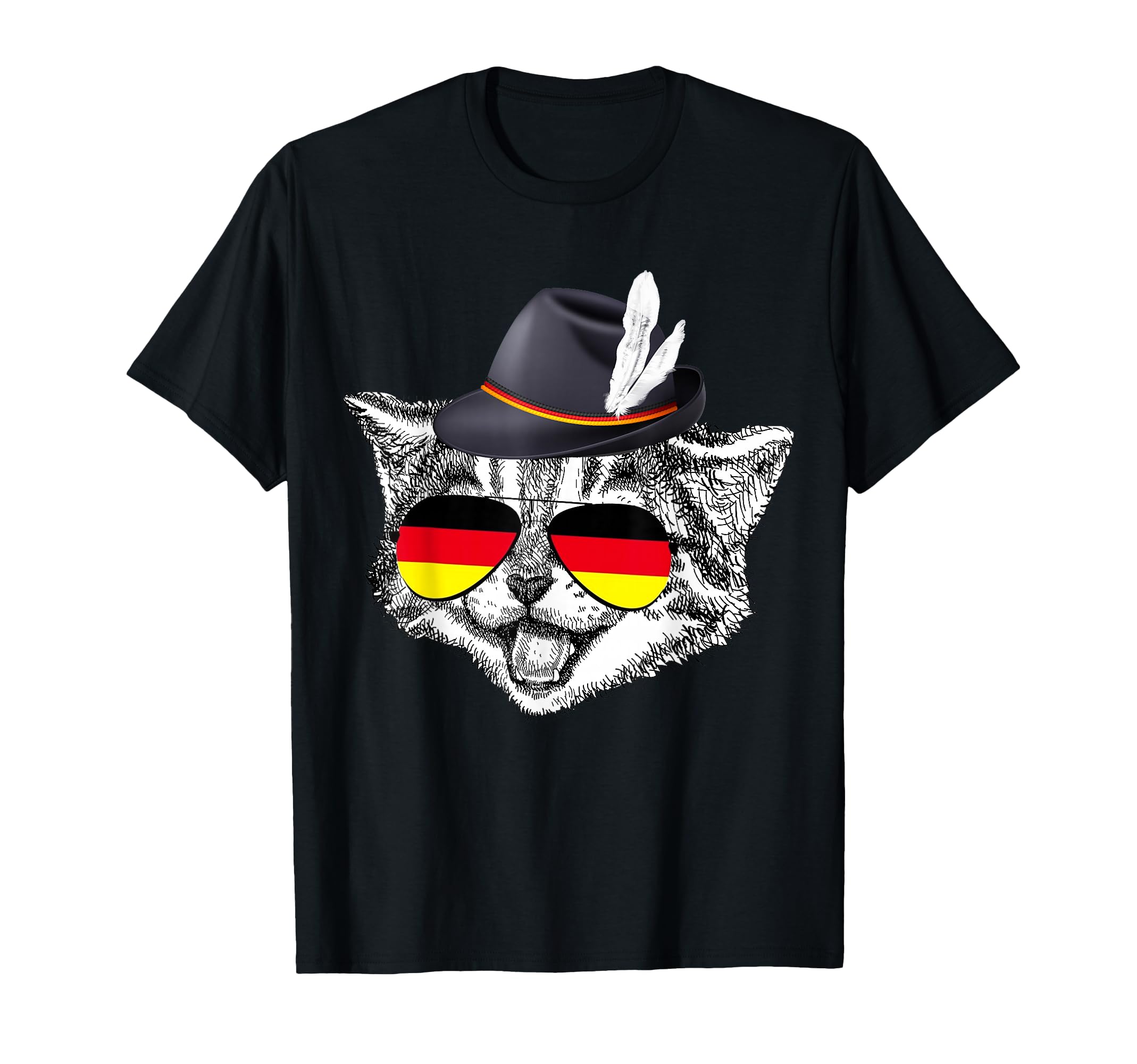 Cat German Flag Oktoberfest Pride T-Shirt - Streetwear Style for Adults - T-Shirt, Sweatshirt, Hoodie