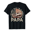 Funny Old Car American Us Flag Mens Dad T-Shirt - Minimalist Print Unisex - T-Shirt, Sweatshirt, Hoodie