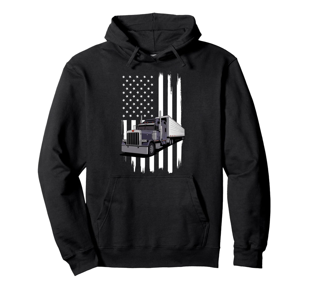 Funny Trucker Art Big Rig Trucker Truck Hoodie - Trendy Graphic Unisex - T-Shirt, Sweatshirt, Hoodie