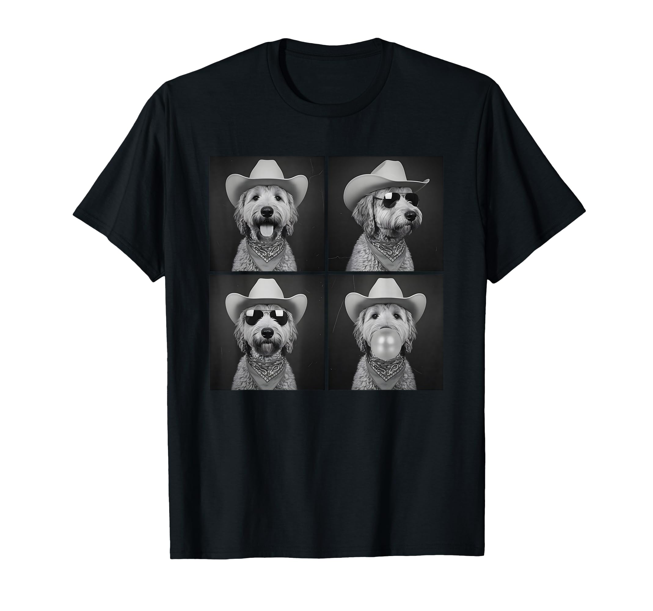 Photobooth Golden Doodle Selfie Cowboy T-Shirt - Minimalist Print Unisex - T-Shirt, Sweatshirt, Hoodie