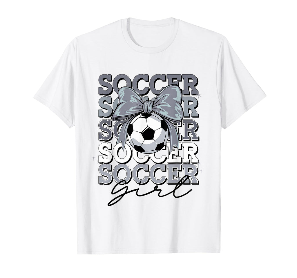 Groovy Soccer Coquette Bow Soccer T-Shirt - Custom Art Print Men Women - T-Shirt, Sweatshirt, Hoodie