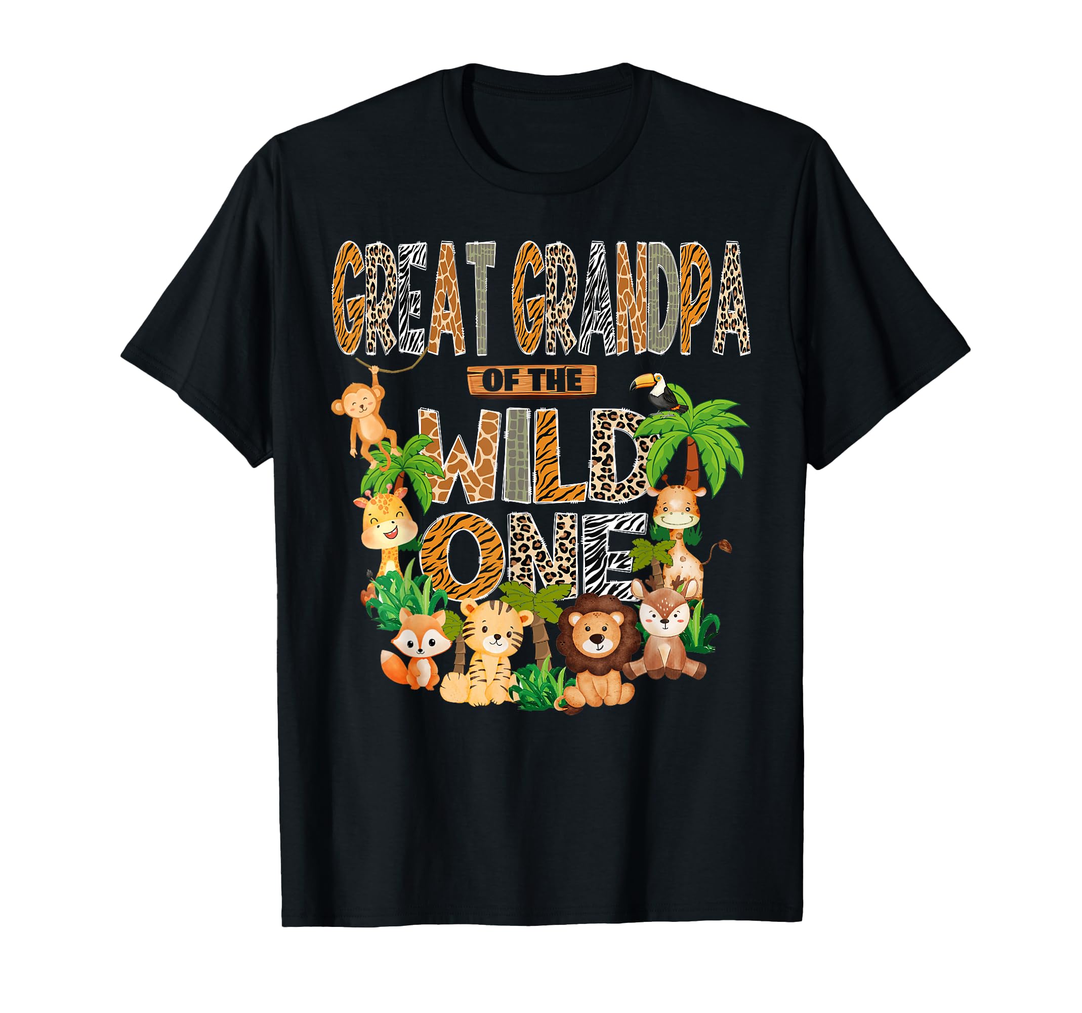 Great Grandpa Wild One Safari Jungle T-Shirt - Trendy Graphic for Adults - T-Shirt, Sweatshirt, Hoodie