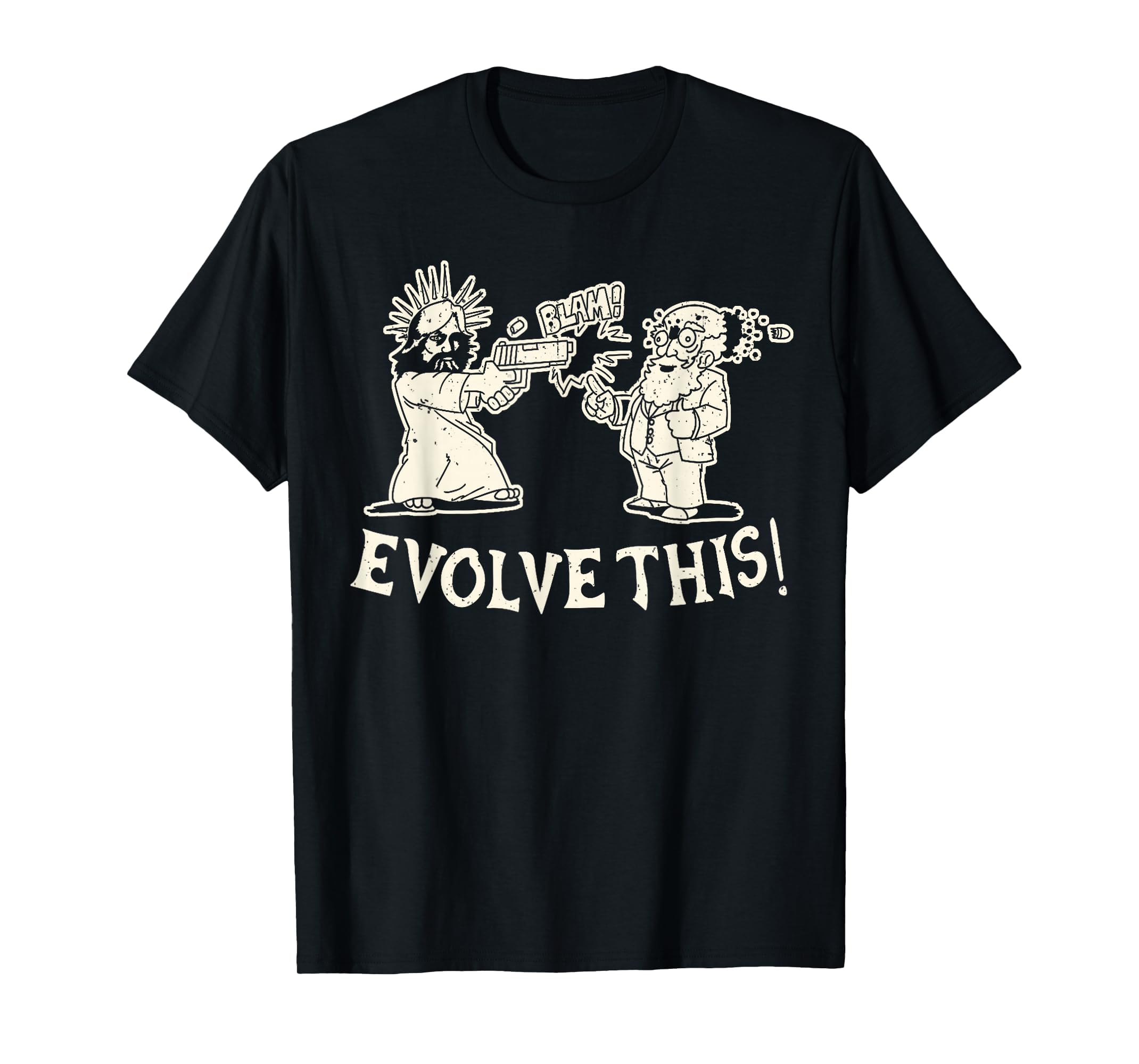 Evolve This Jesus And Darwin 3 T-Shirt - Aesthetic Graphic Men Women - T-Shirt, Sweatshirt, Hoodie