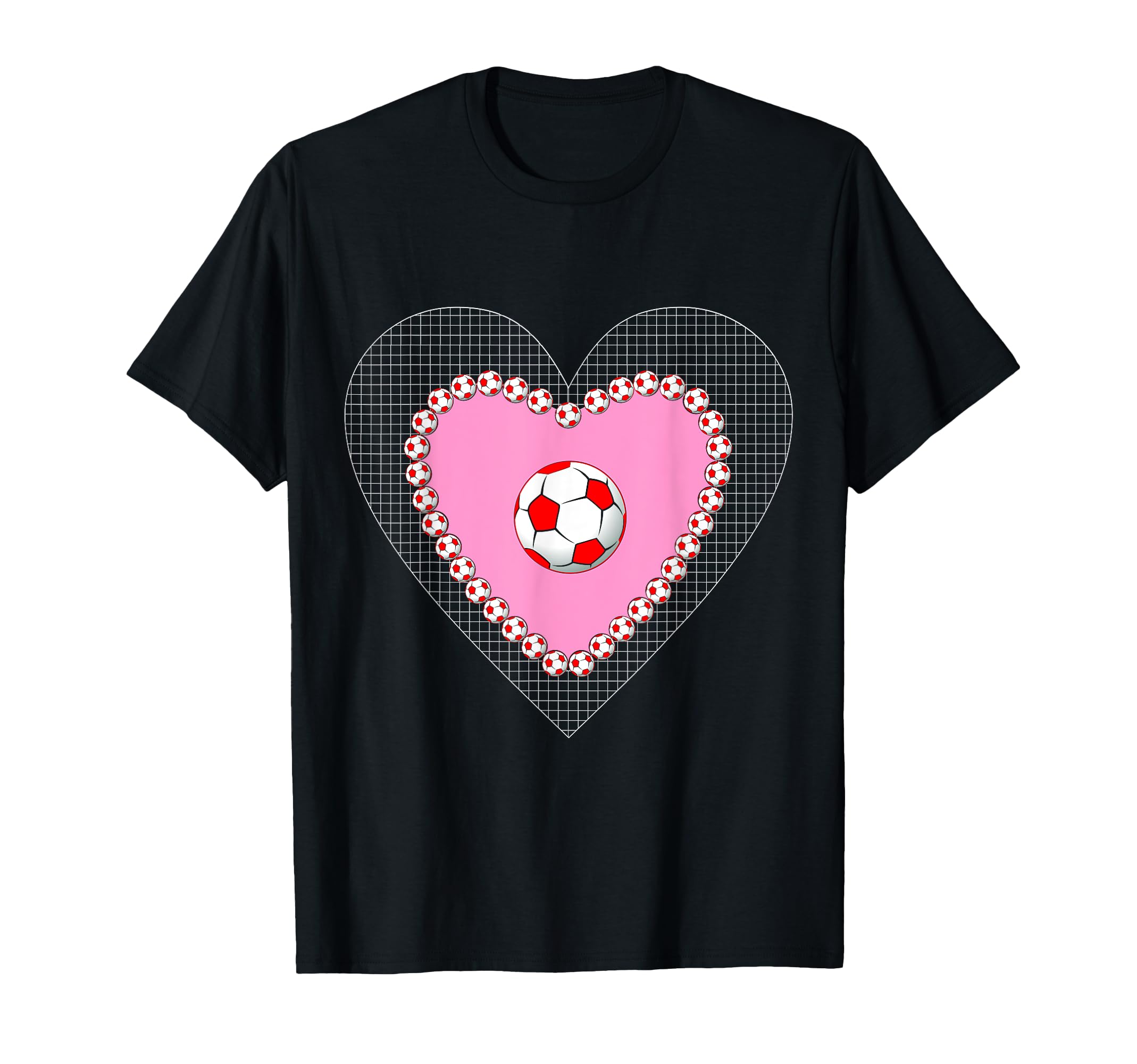 Valentine Heart Soccer Football Balls T-Shirt - Streetwear Style Men Women - T-Shirt, Sweatshirt, Hoodie