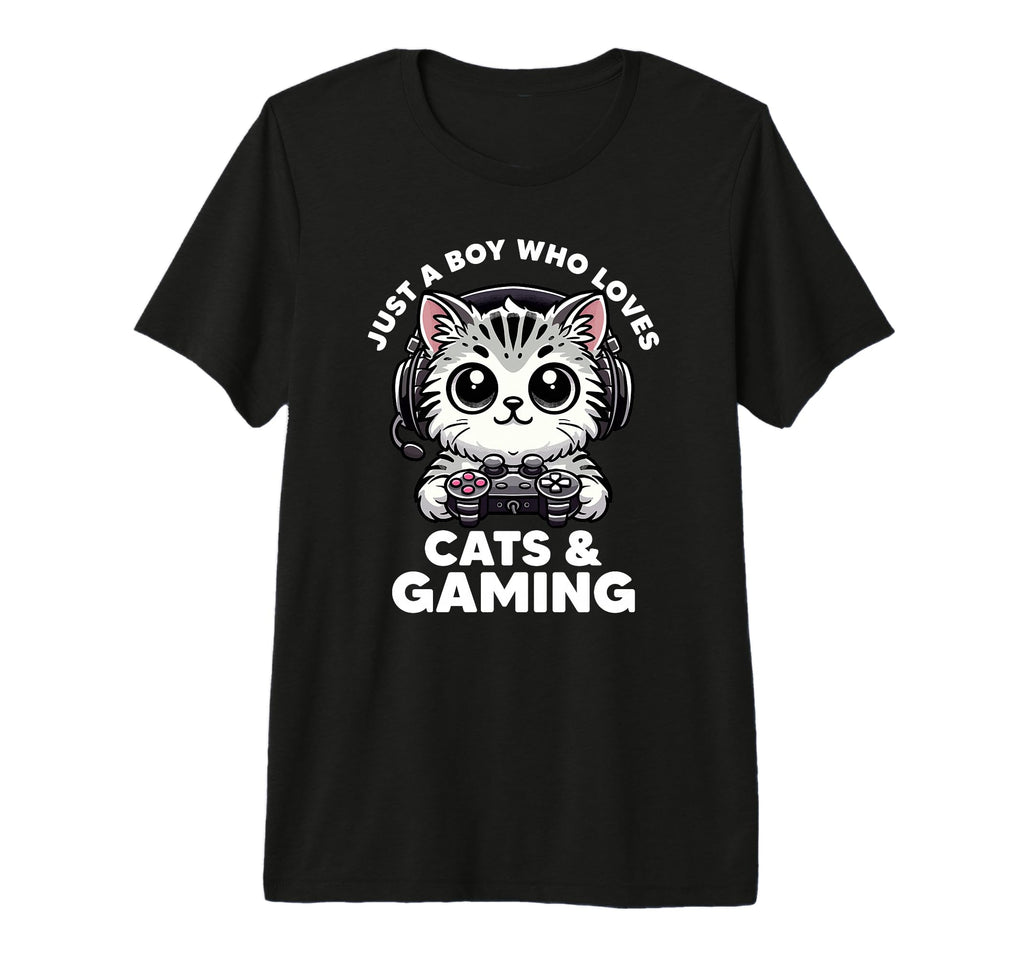 Just Who Loves Cats Gaming Cat Dad T-Shirt - Novelty Apparel for Adults - T-Shirt, Sweatshirt, Hoodie