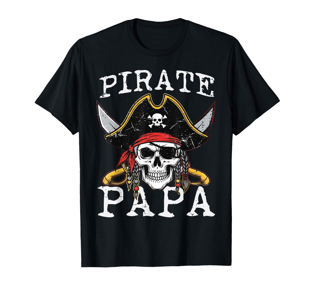 Pirate Papa Skull Family Matching T-Shirt - Minimalist Print for Adults - T-Shirt, Sweatshirt, Hoodie