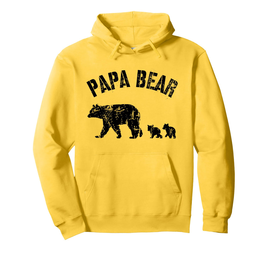 Papa Bear 2 Two Cubs Fun Dad Father Hoodie - Custom Art Print for Adults - T-Shirt, Sweatshirt, Hoodie