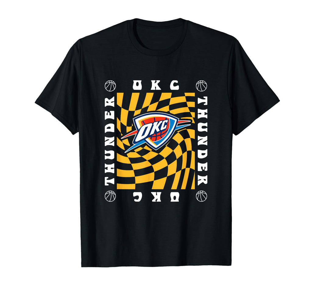 Nba Oklahoma City Thunder Checkerboard T-Shirt - Trendy Graphic Men Women - T-Shirt, Sweatshirt, Hoodie