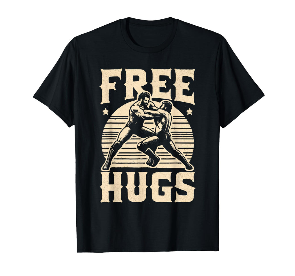 Funny Wrestler Mma Free Hugs Wrestling T-Shirt - Novelty Apparel for Adults - T-Shirt, Sweatshirt, Hoodie