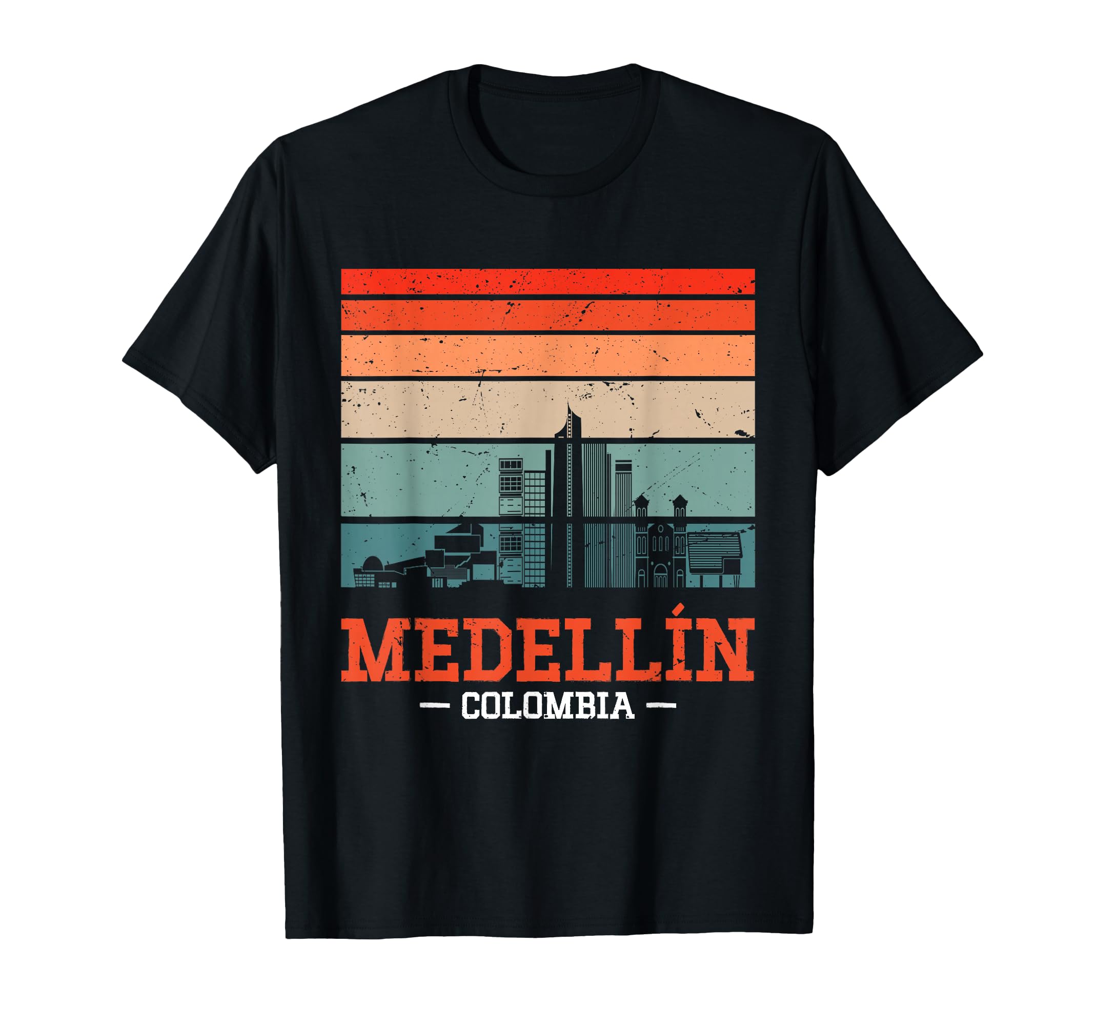 Medellin Colombia Sunset Skyline T-Shirt - Aesthetic Graphic for Adults - T-Shirt, Sweatshirt, Hoodie