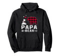 Red Plaid Buffalo Dad Daddy Papa Bear Hoodie - Minimalist Print Unisex - T-Shirt, Sweatshirt, Hoodie
