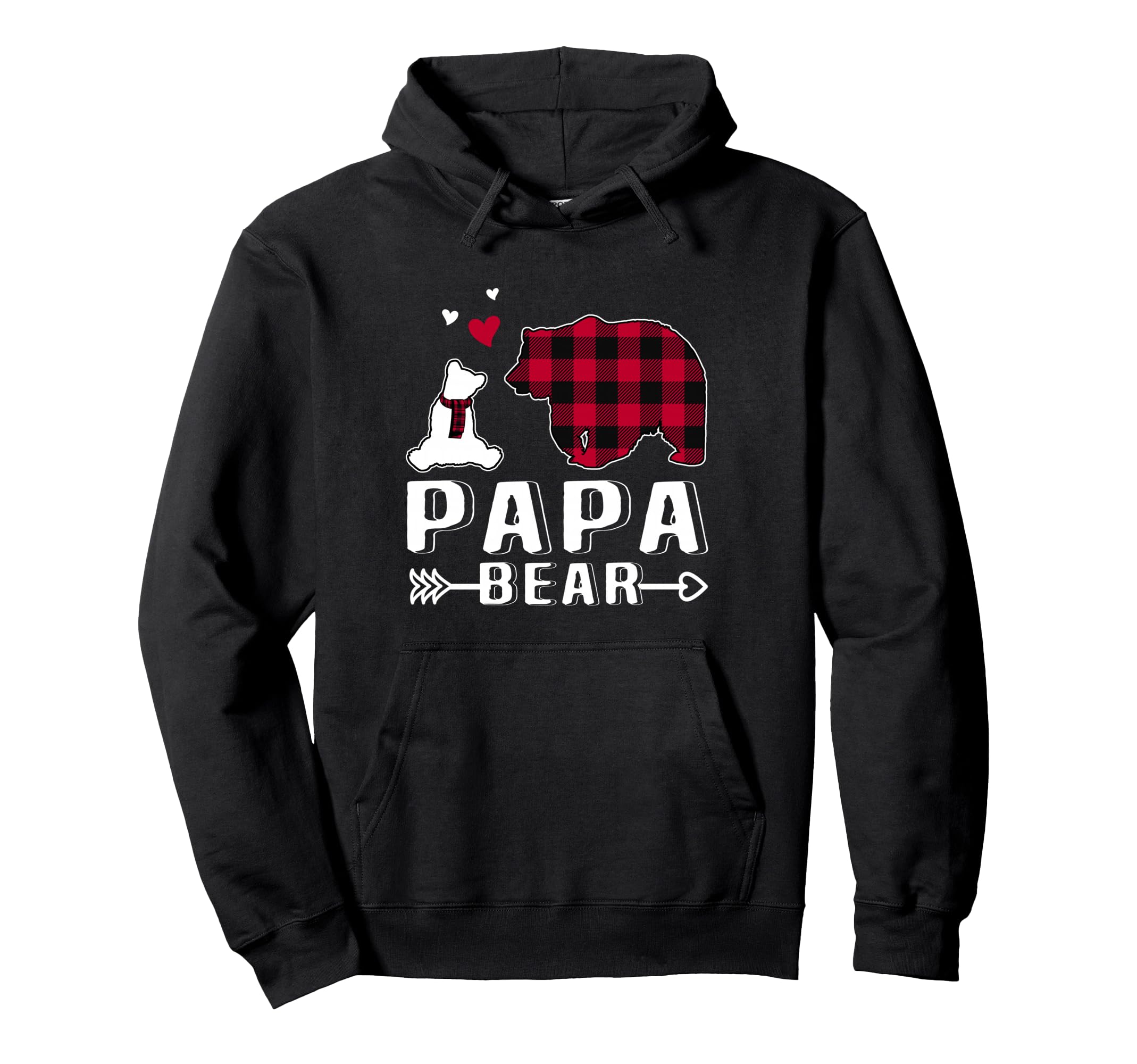 Red Plaid Buffalo Dad Daddy Papa Bear Hoodie - Minimalist Print Unisex - T-Shirt, Sweatshirt, Hoodie