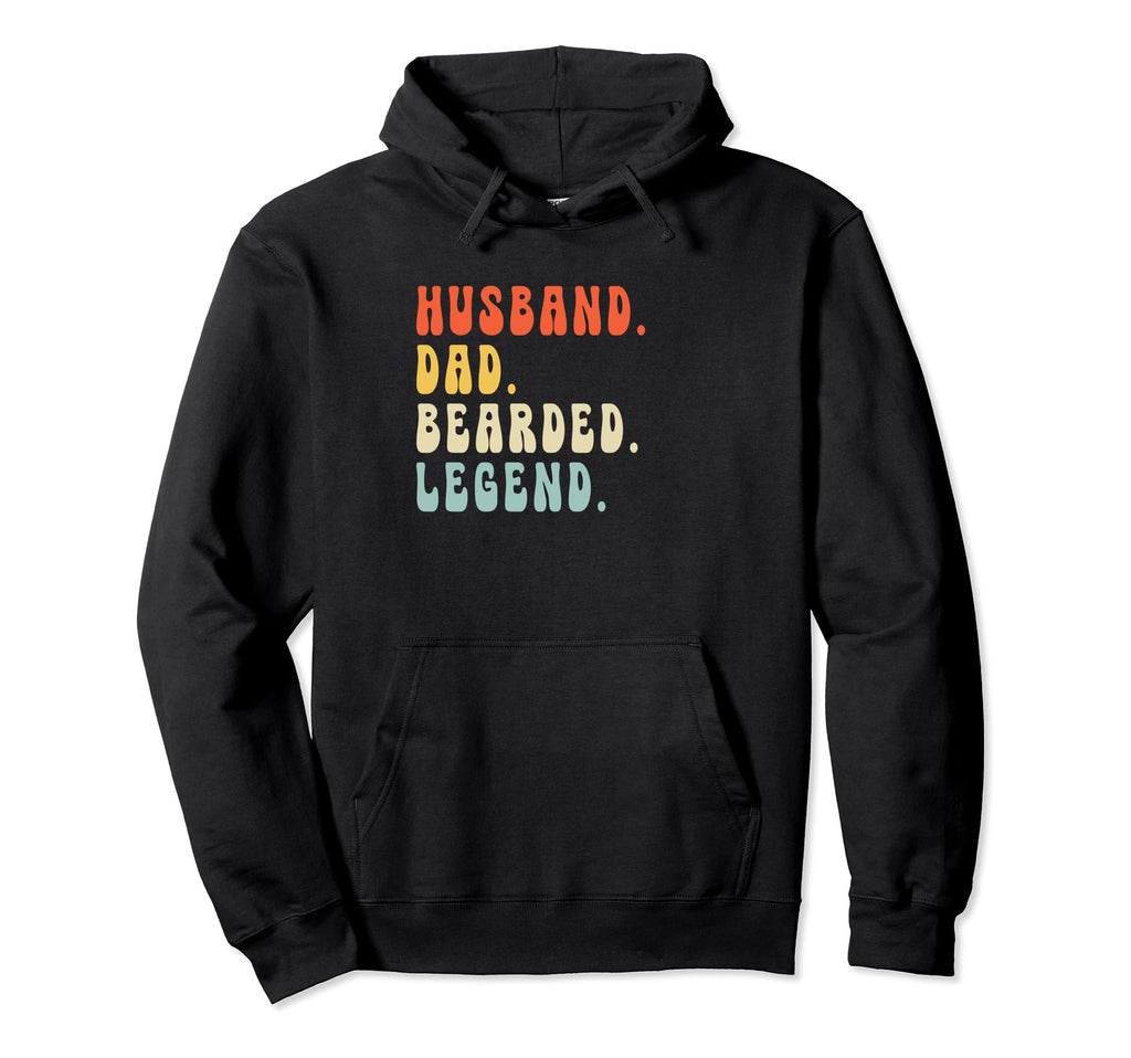 Husband Dad Bearded Legend Fathers Day Hoodie - Aesthetic Graphic Unisex - T-Shirt, Sweatshirt, Hoodie