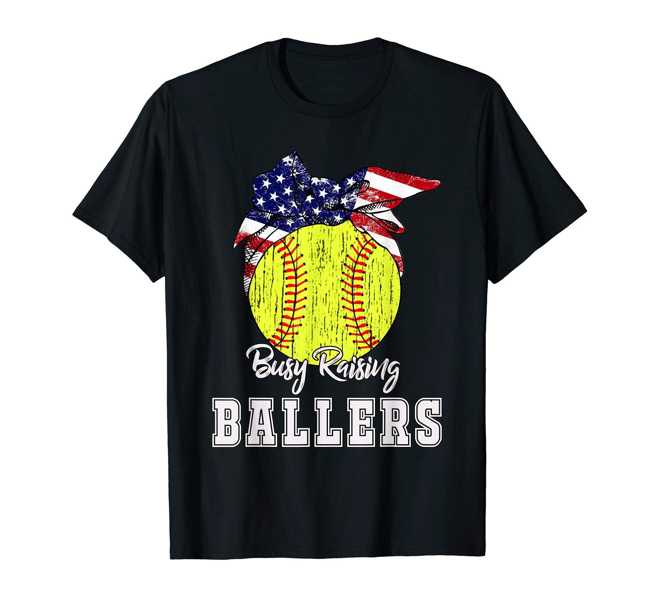 Busy Raising Ballers Softball Softball T-Shirt - Novelty Apparel Men Women - T-Shirt, Sweatshirt, Hoodie