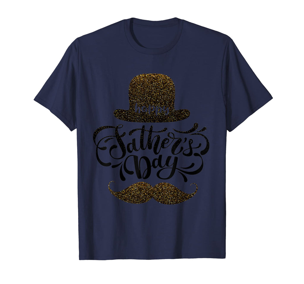 Happy Fathers Day Mustache And Hat Dad T-Shirt - Aesthetic Graphic Unisex - T-Shirt, Sweatshirt, Hoodie
