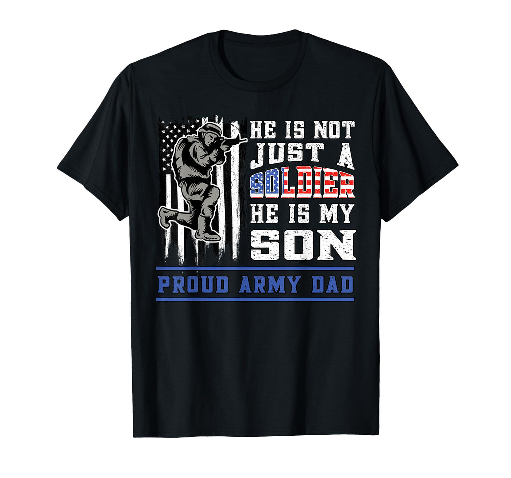Proud Army Dad Soldier Son Patriotic T-Shirt - Minimalist Print Men Women - T-Shirt, Sweatshirt, Hoodie