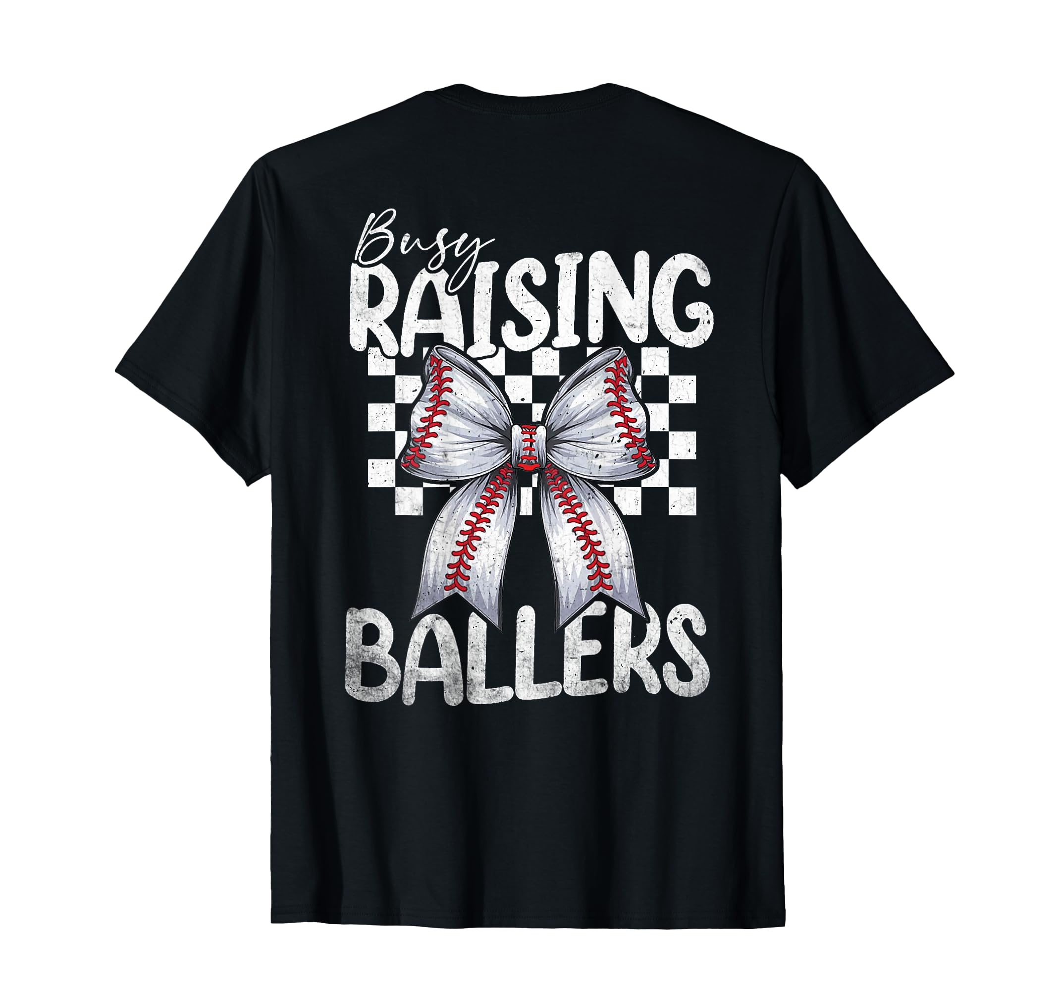 Busy Raising Ballers Baseball Mom Coquette T-Shirt - Graphic Print Unisex - T-Shirt, Sweatshirt, Hoodie