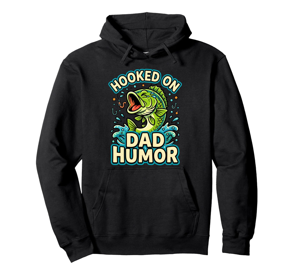 Hooked Dad Funny Bass Fishing Hoodie - Unique Graphic Men Women - T-Shirt, Sweatshirt, Hoodie
