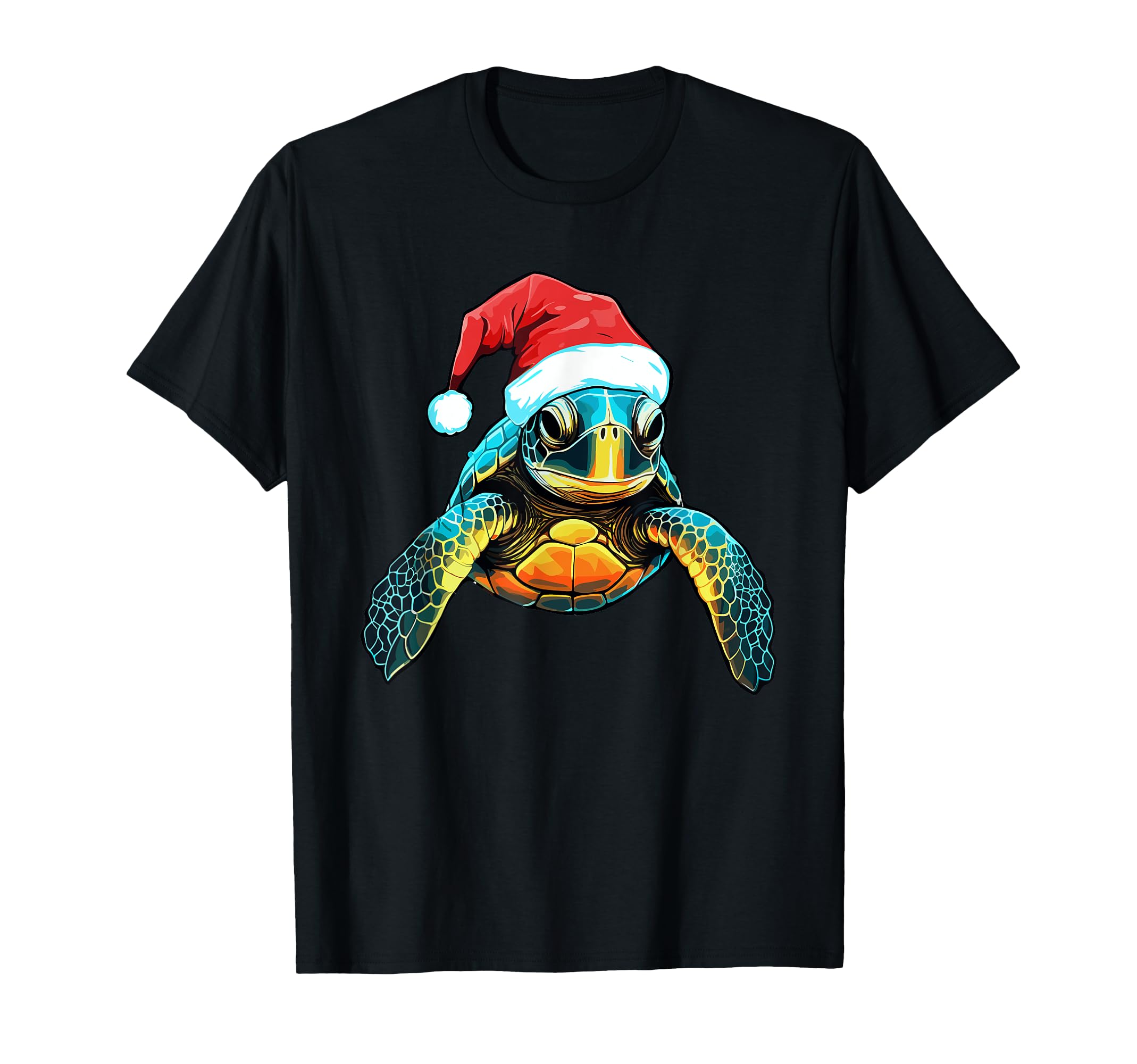 Sea Turtle Santa Hat Pajama T-Shirt - Aesthetic Graphic for Adults - T-Shirt, Sweatshirt, Hoodie