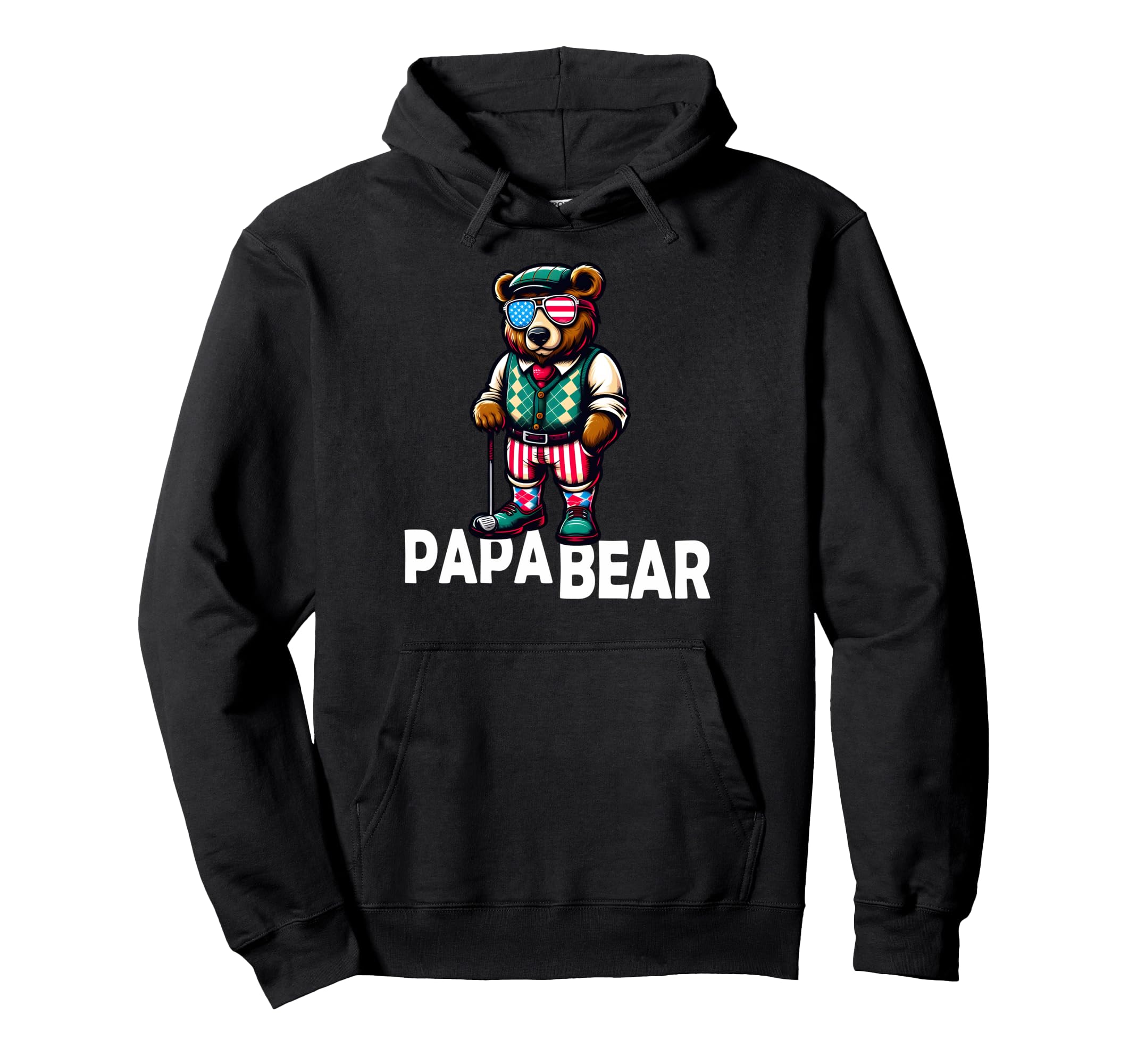 Papa Bear Gifts Funny Birthday Fun Hoodie - Custom Art Print for Adults - T-Shirt, Sweatshirt, Hoodie