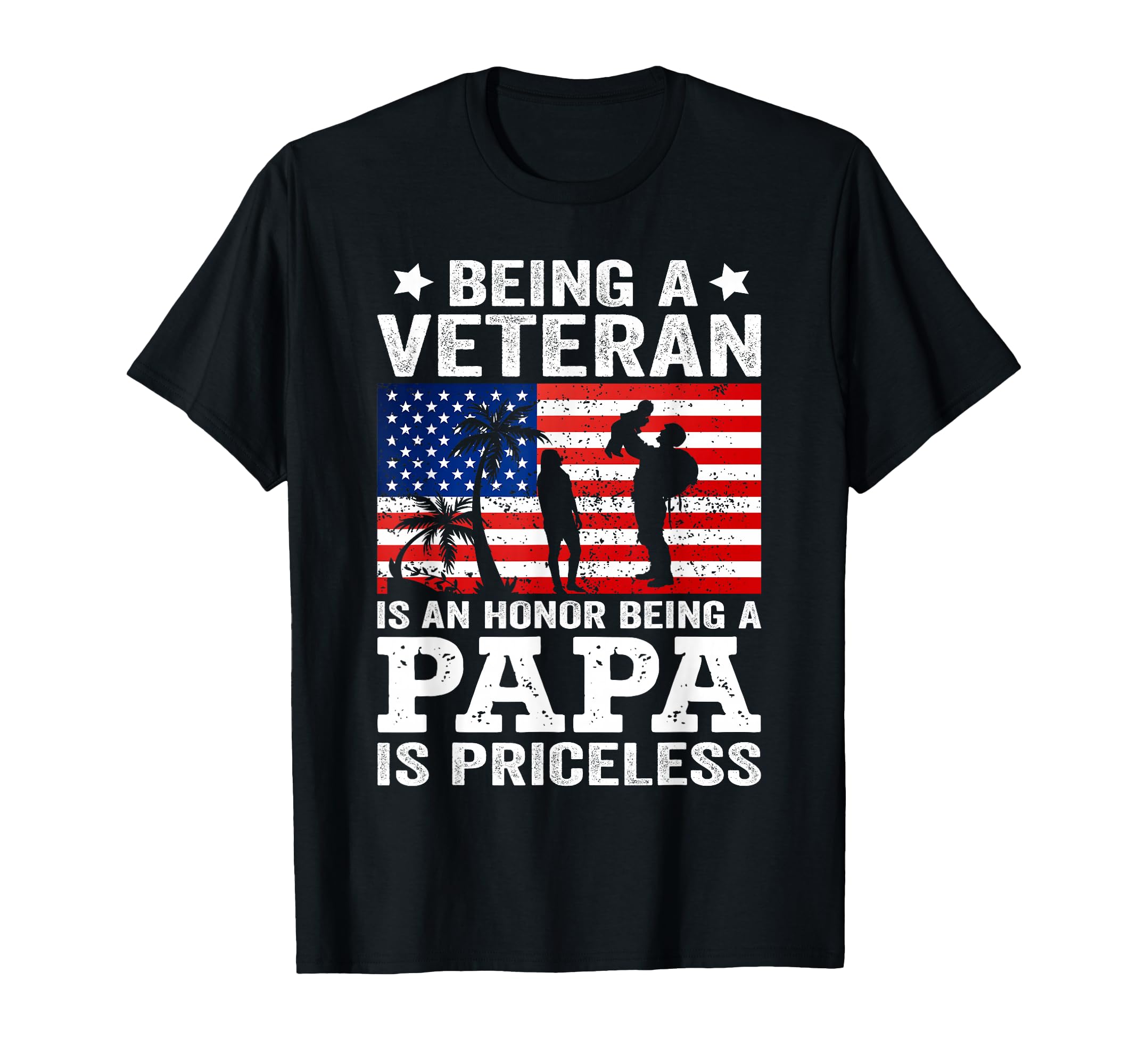 Being Veteran Is Honor Veteran Papa T-Shirt - Minimalist Print Unisex - T-Shirt, Sweatshirt, Hoodie