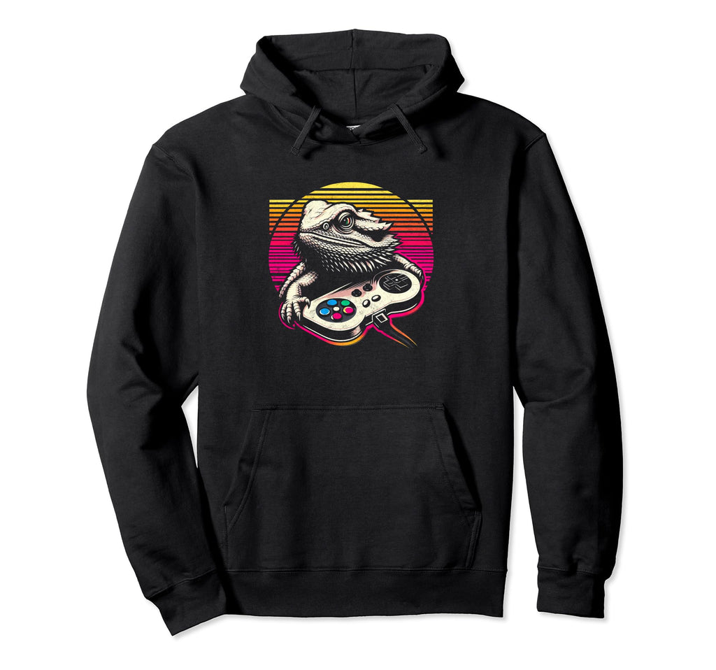 Bearded Dragon Dad Video Game Lizard Hoodie - Minimalist Print Men Women - T-Shirt, Sweatshirt, Hoodie