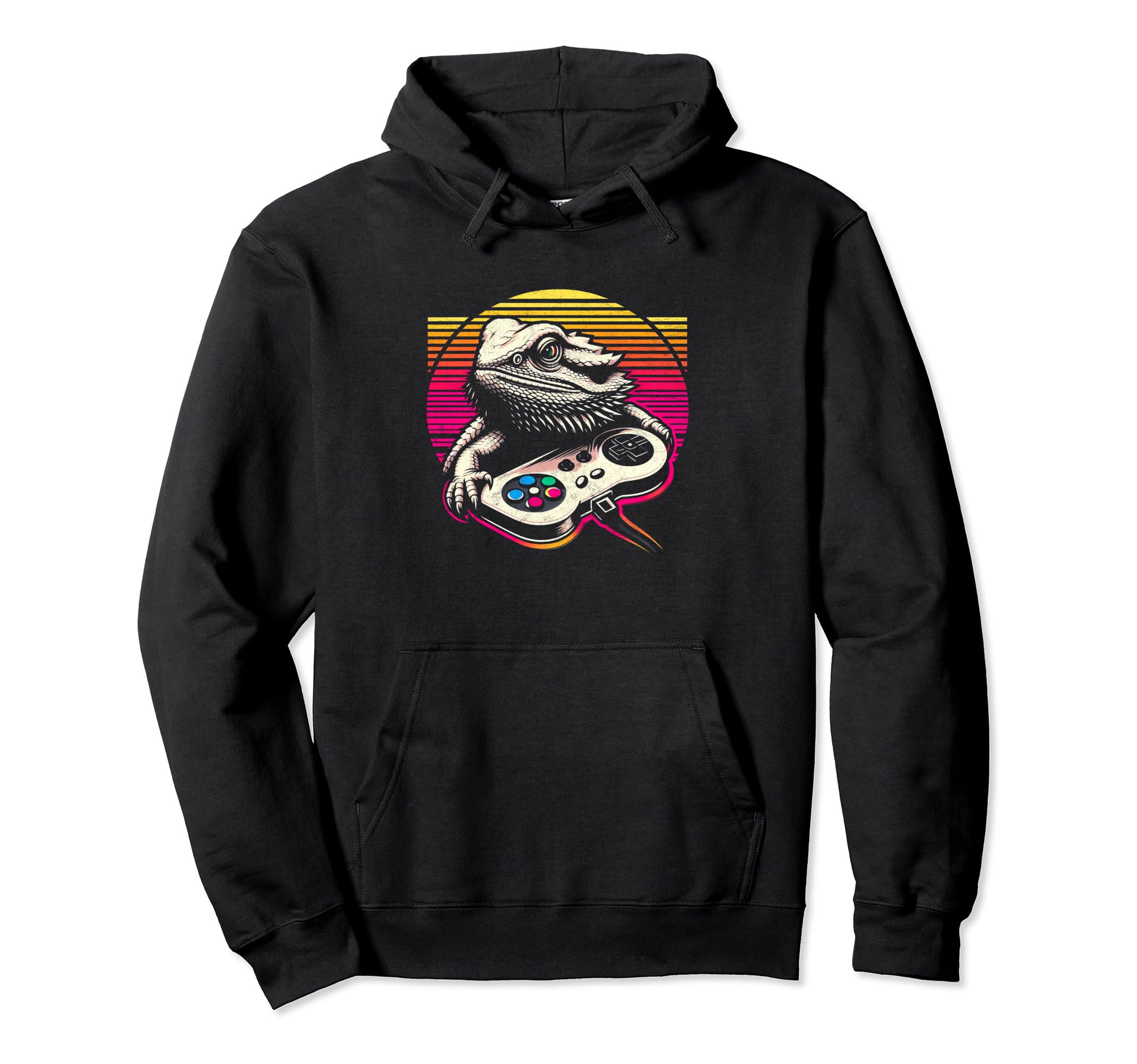 Bearded Dragon Dad Video Game Lizard Hoodie - Minimalist Print Men Women - T-Shirt, Sweatshirt, Hoodie