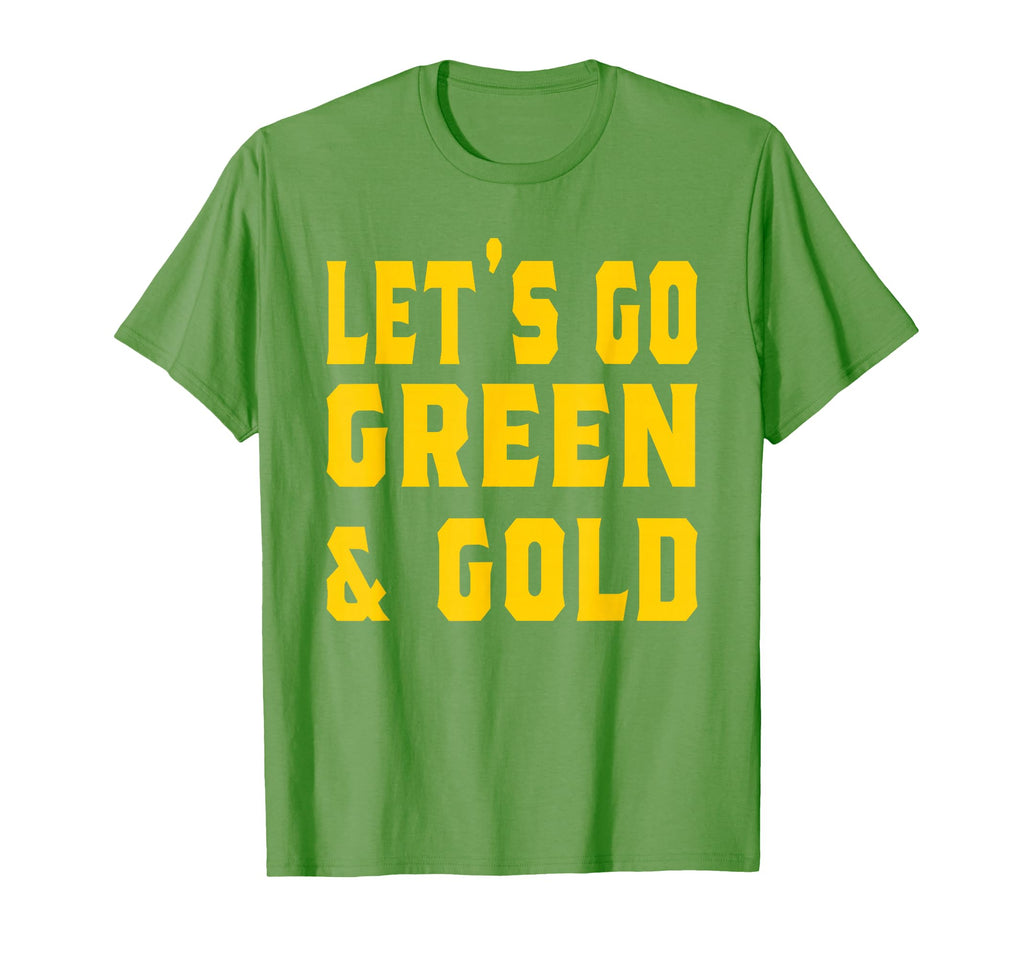 Lets Go Green Gold Game Day Team T-Shirt - Minimalist Print for Adults - T-Shirt, Sweatshirt, Hoodie