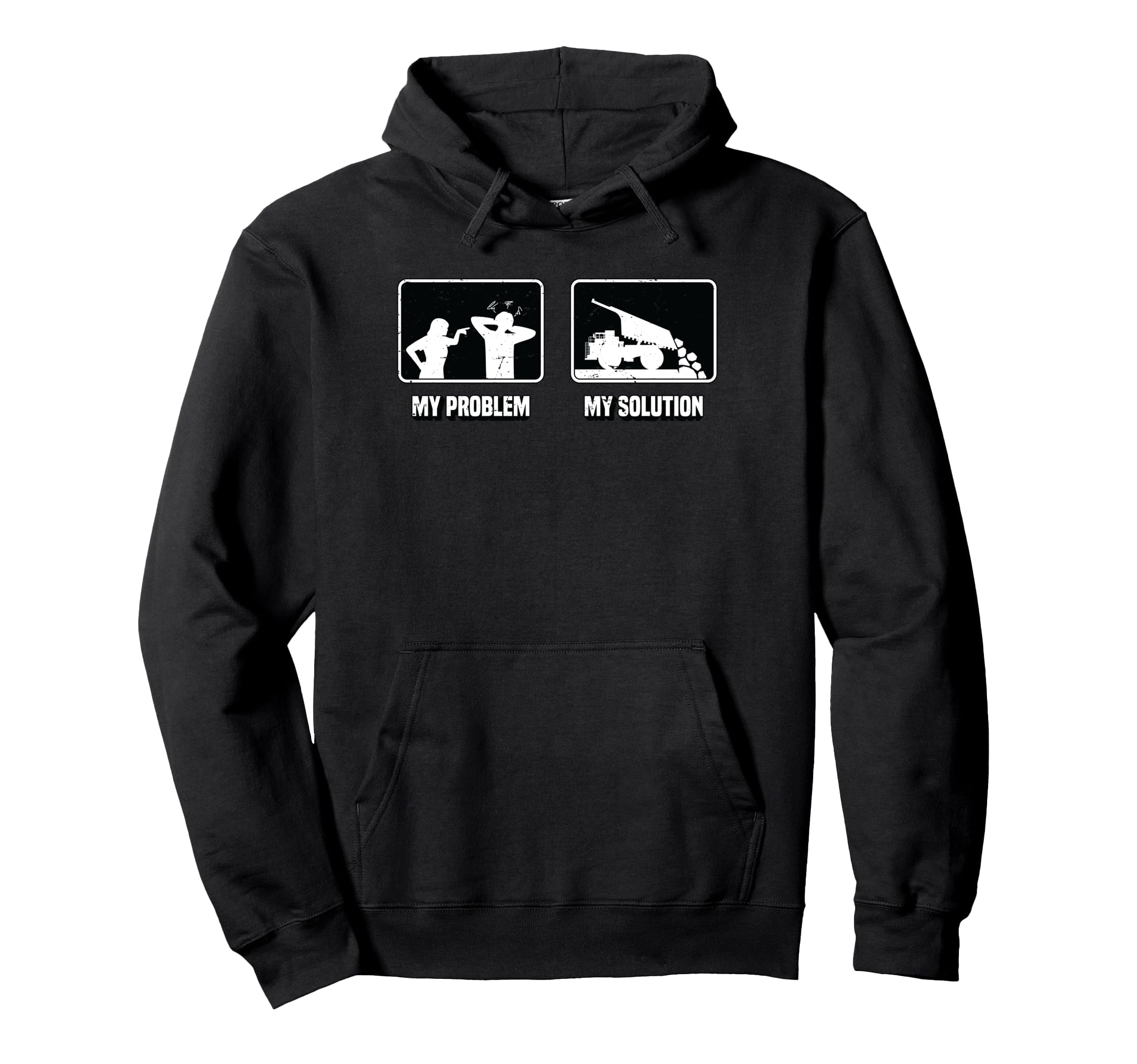 My Problem My Solution Pictogram Dad Hoodie - Minimalist Print for Adults - T-Shirt, Sweatshirt, Hoodie
