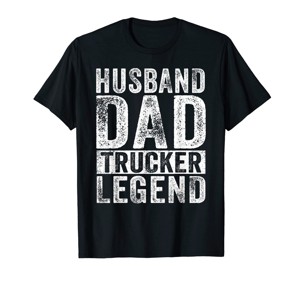Mens Husband Dad Trucker Legend T-Shirt - Custom Art Print for Adults - T-Shirt, Sweatshirt, Hoodie