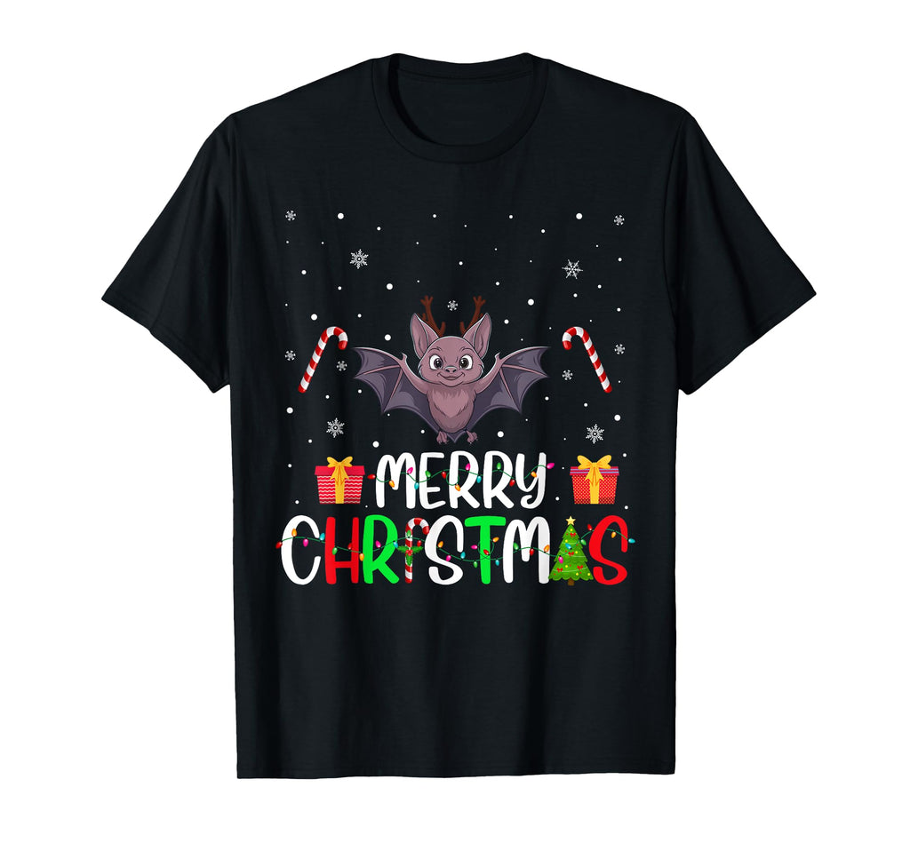Merry Lights Bat Reindeer Hat Pjs T-Shirt - Graphic Print for Adults - T-Shirt, Sweatshirt, Hoodie