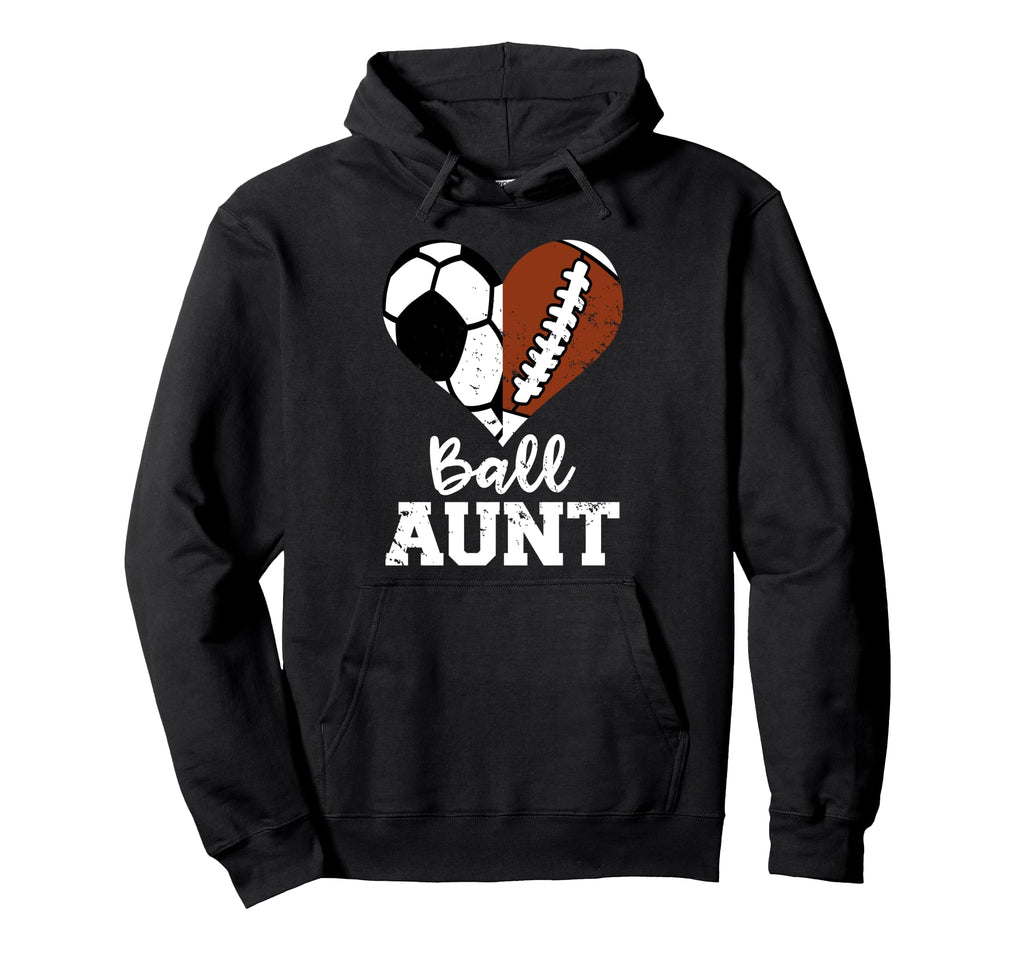 Ball Aunt Heart Funny Soccer Hoodie - Fun Novelty Design Men Women - T-Shirt, Sweatshirt, Hoodie