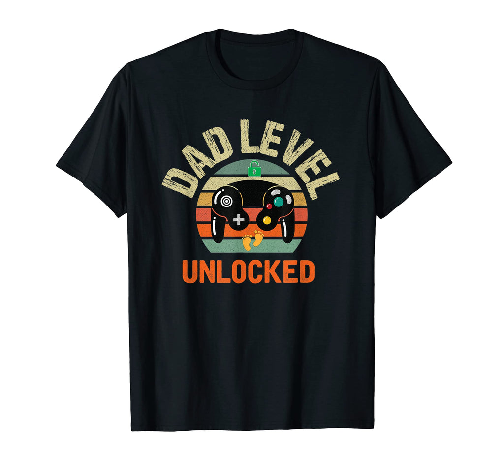 Mens Dad Level Unlocked Video Gamer T-Shirt - Minimalist Print for Adults - T-Shirt, Sweatshirt, Hoodie