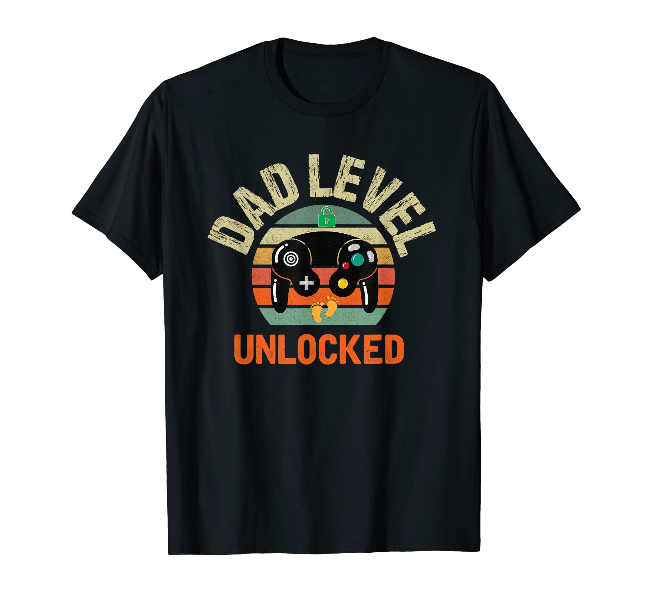 Mens Dad Level Unlocked Video Gamer T-Shirt - Minimalist Print for Adults - T-Shirt, Sweatshirt, Hoodie