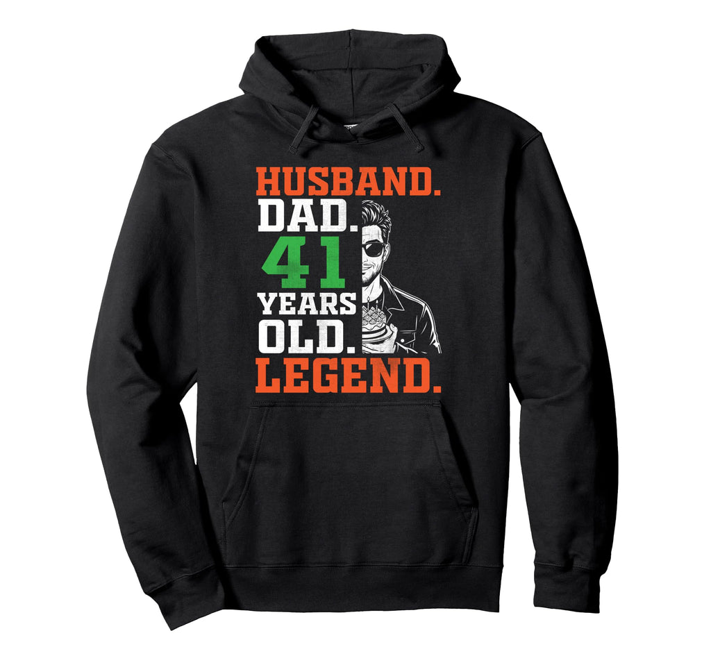 Happy Husband Dad 41 Years Old Legend Hoodie - Unique Graphic Men Women - T-Shirt, Sweatshirt, Hoodie