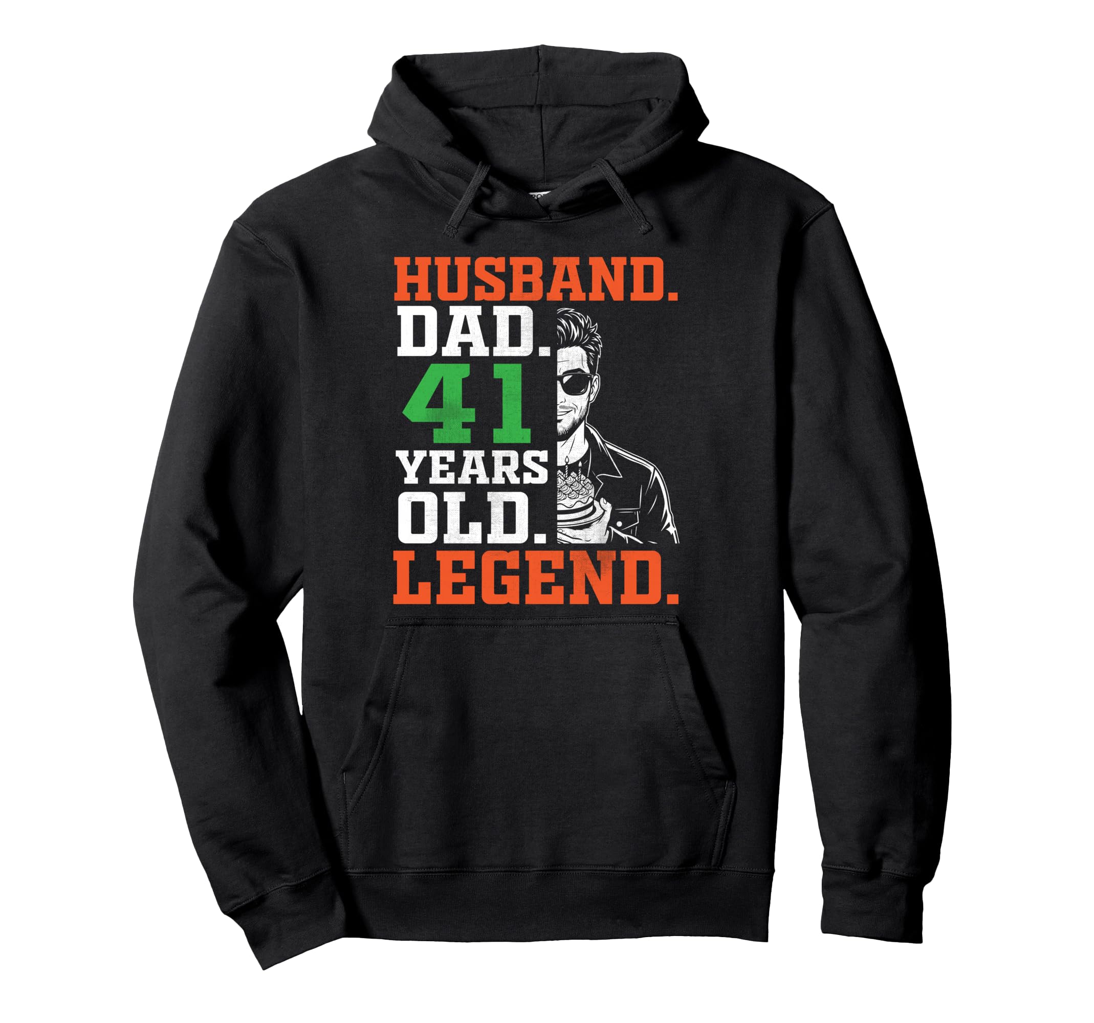 Happy Husband Dad 41 Years Old Legend Hoodie - Unique Graphic Men Women - T-Shirt, Sweatshirt, Hoodie