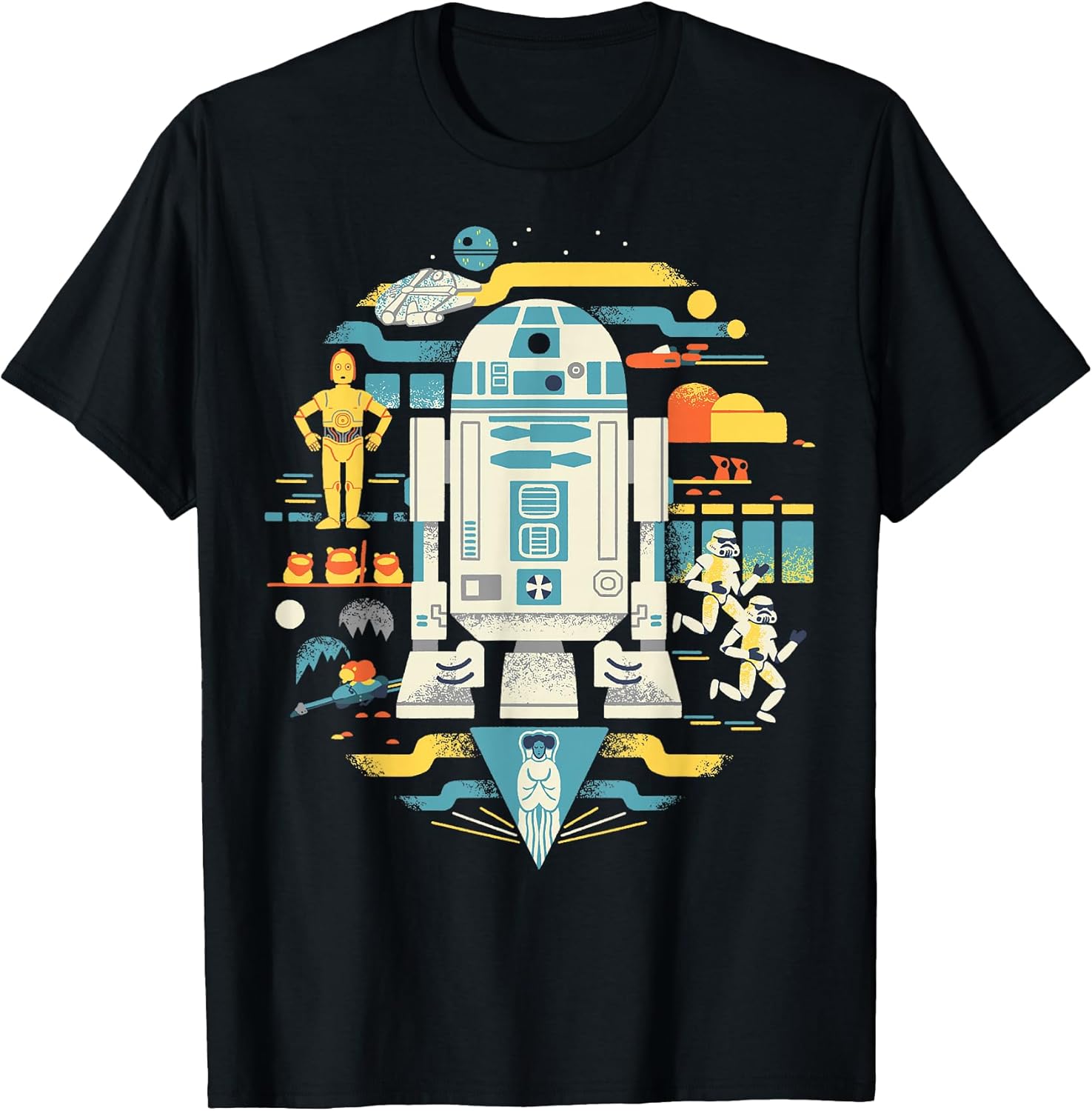 R2-D2 Circle Collage - Adult & Kids T-Shirts, Sweatshirts & Hoodies apparel design preview 1