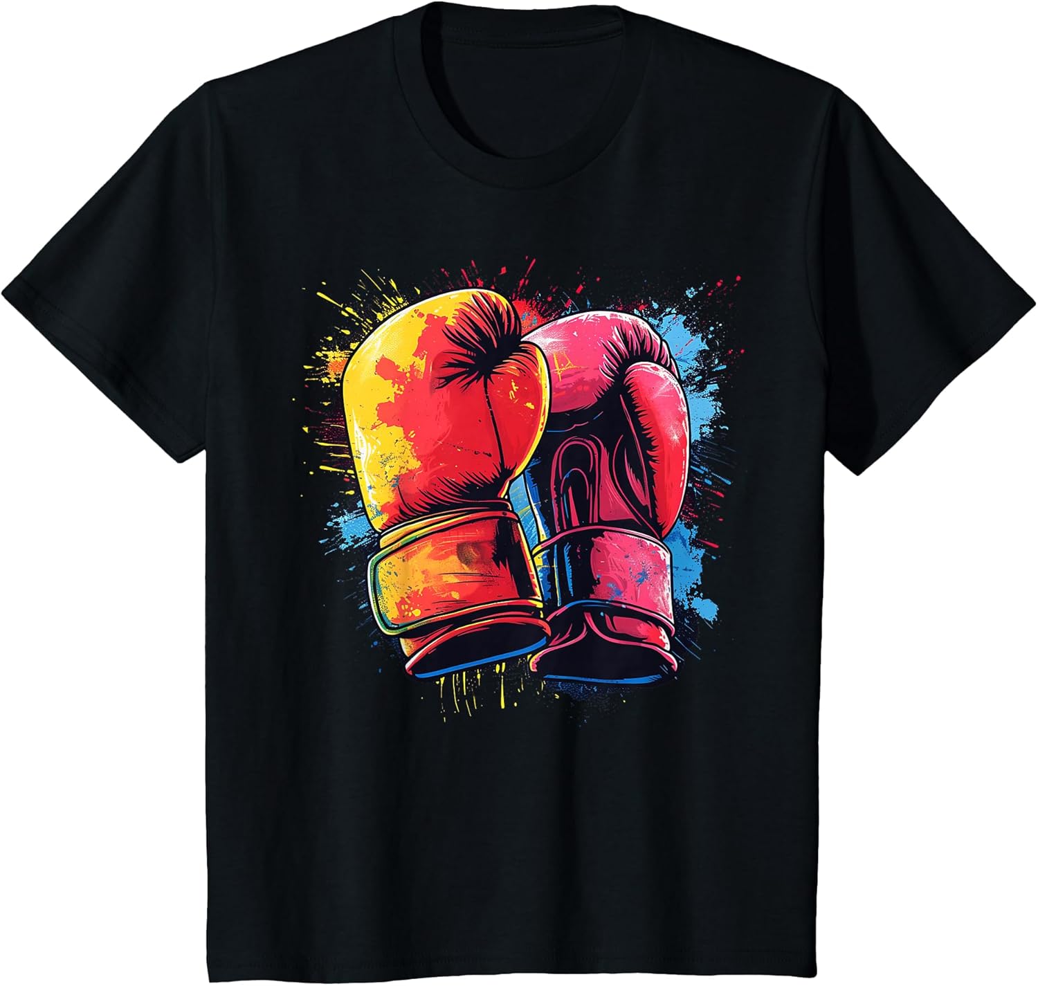 Colorful painted Boxing Gloves on artistic - Adult & Kids T-Shirts, Sweatshirts & Hoodies apparel design preview 1